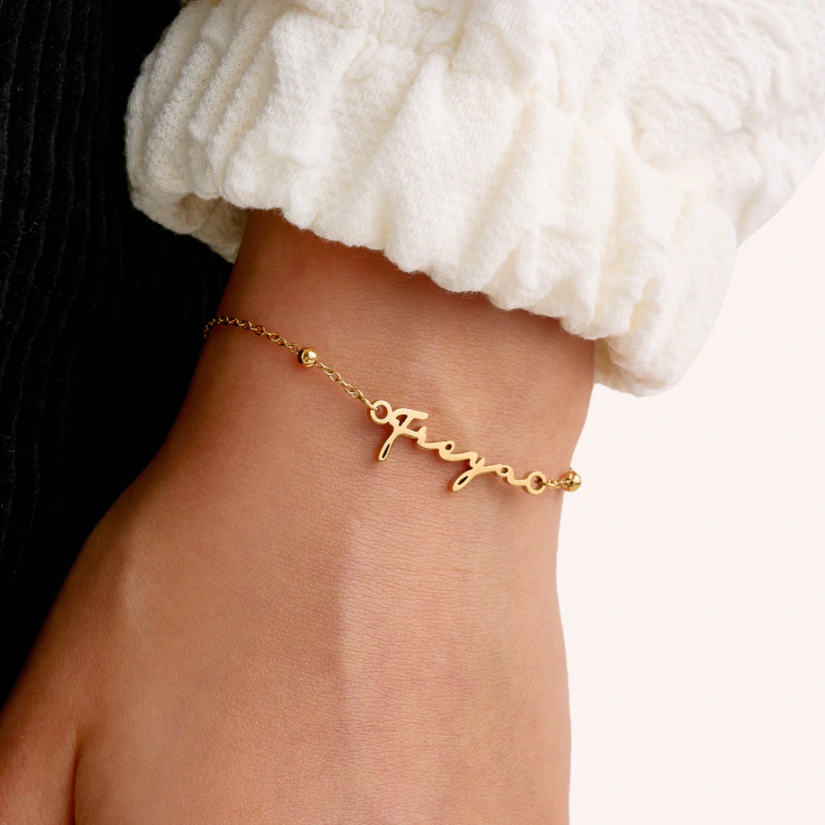 Mini Me Signature Name Bracelet (Gold) - Image 2