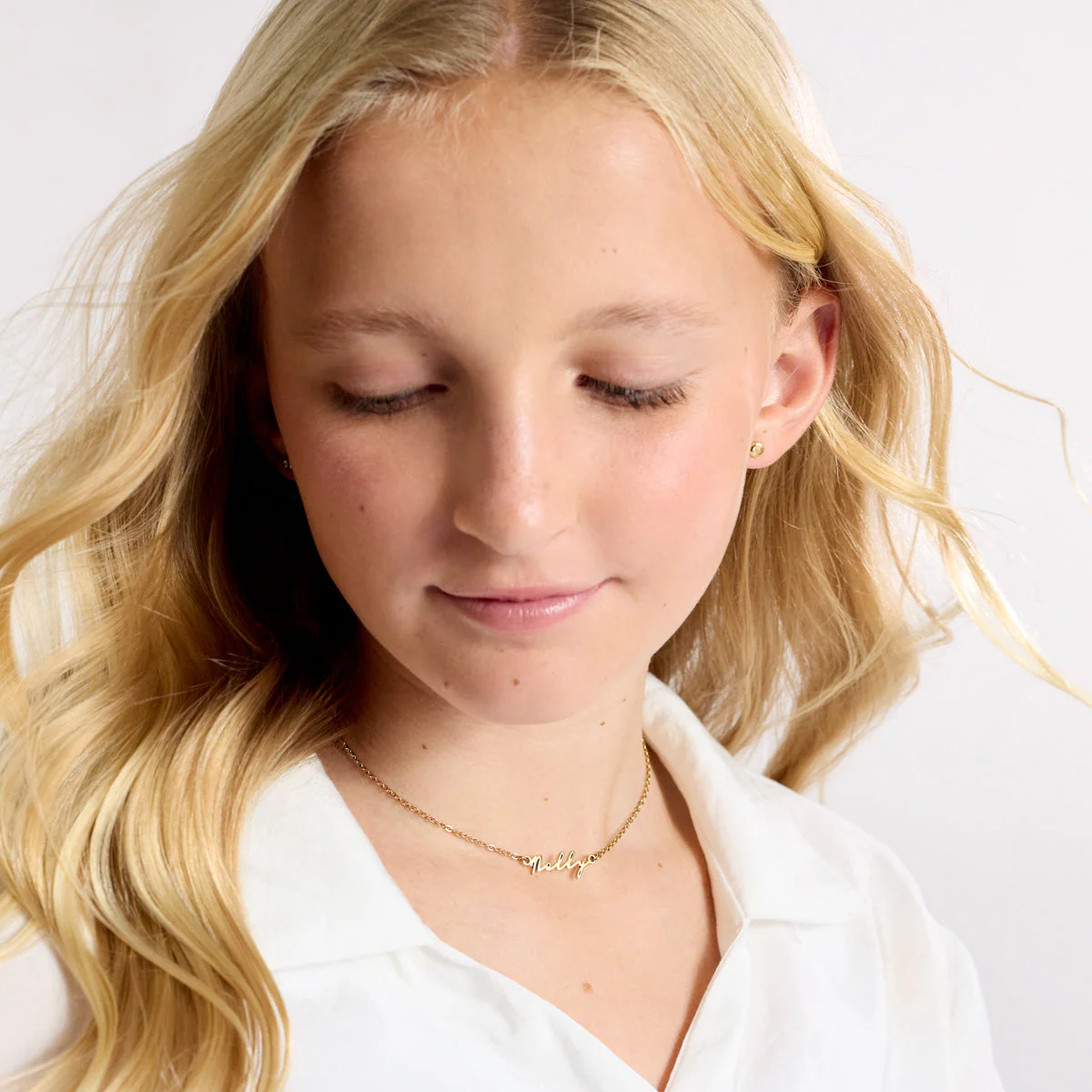 Mini Signature Name Necklace (Gold) - Image 5
