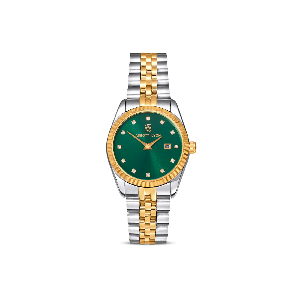 Mini Two Tone Emerald Link Belgravia 30 Watch
