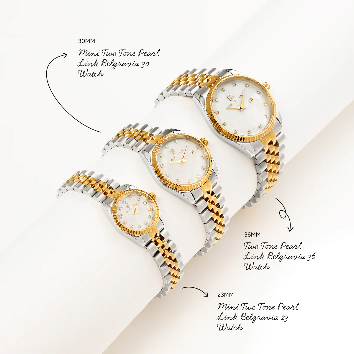 Mini Two Tone Pearl Link Belgravia 23 Watch - ENGRAVING TEST - Image 8