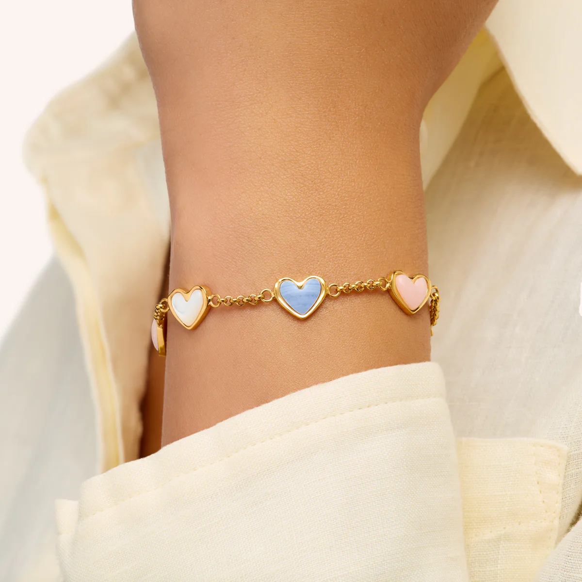 Multi Heart Bracelet (Gold) - Image 2