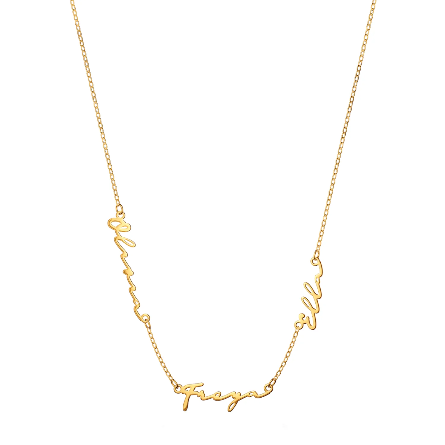 Multi Signature Name Necklace (Gold) - Image 7