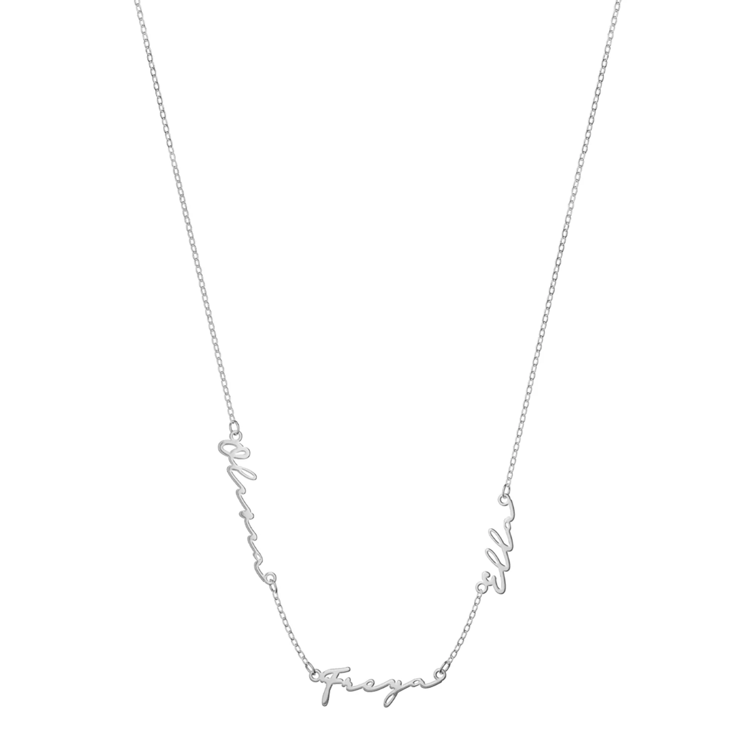 Multi Signature Name Necklace (Silver) - Image 11