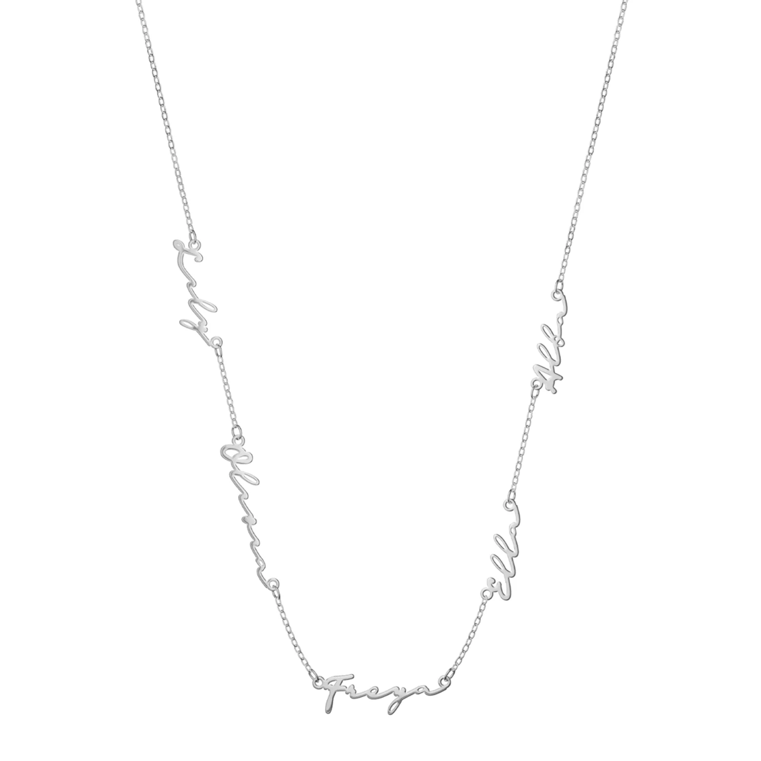 Multi Signature Name Necklace (Silver) - Image 14