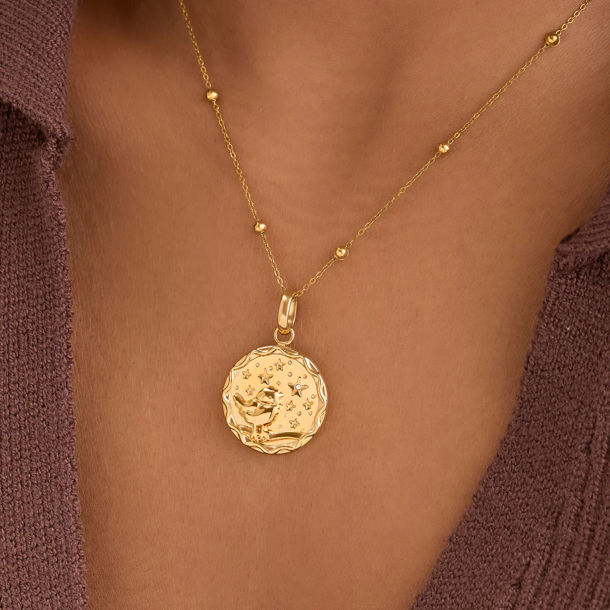 Murphys Sketches x Abbott Lyon Custom Robin Coin Necklace (Gold) - Image 2