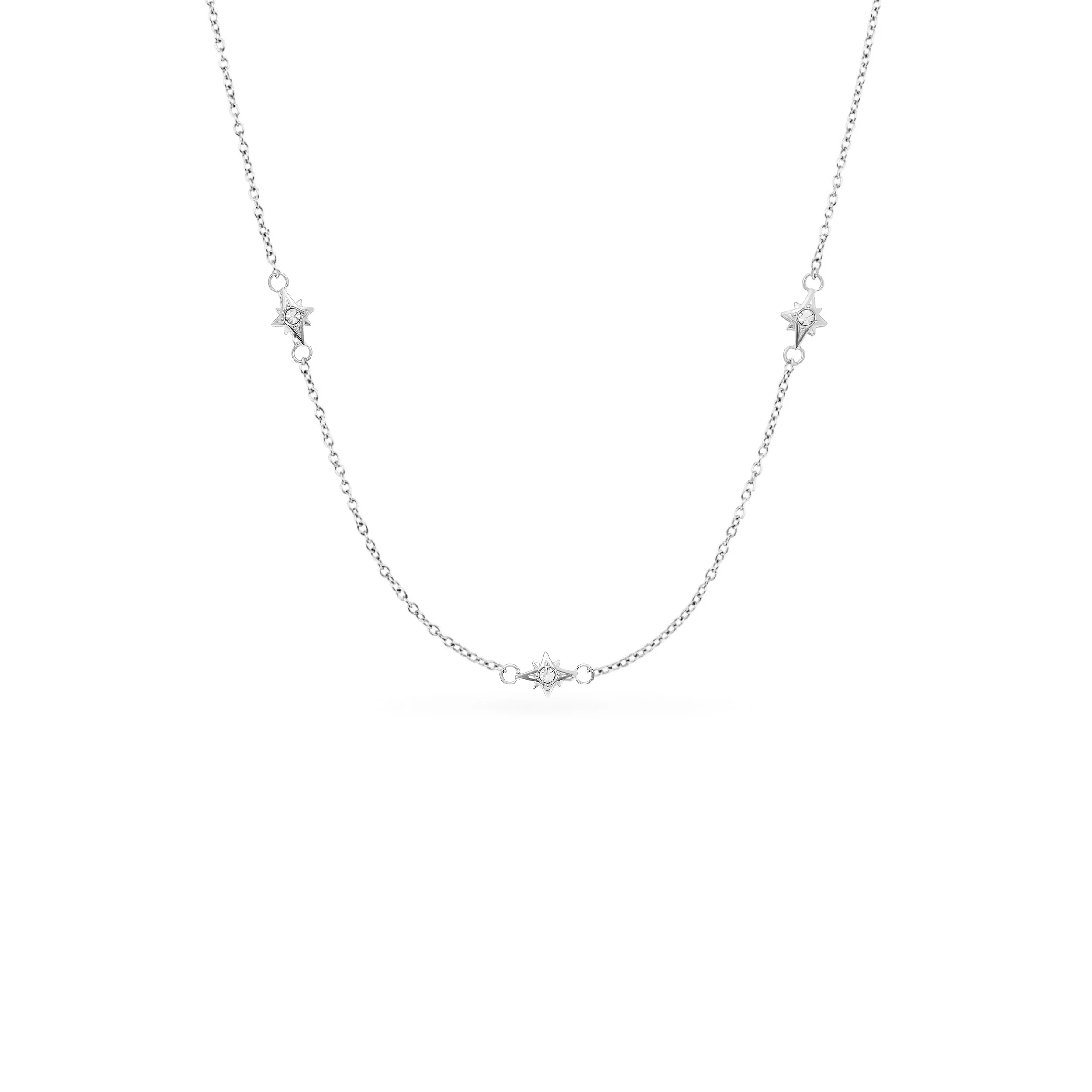 Fingerprint Moon & Star Tag Necklace (Silver) - Image 28