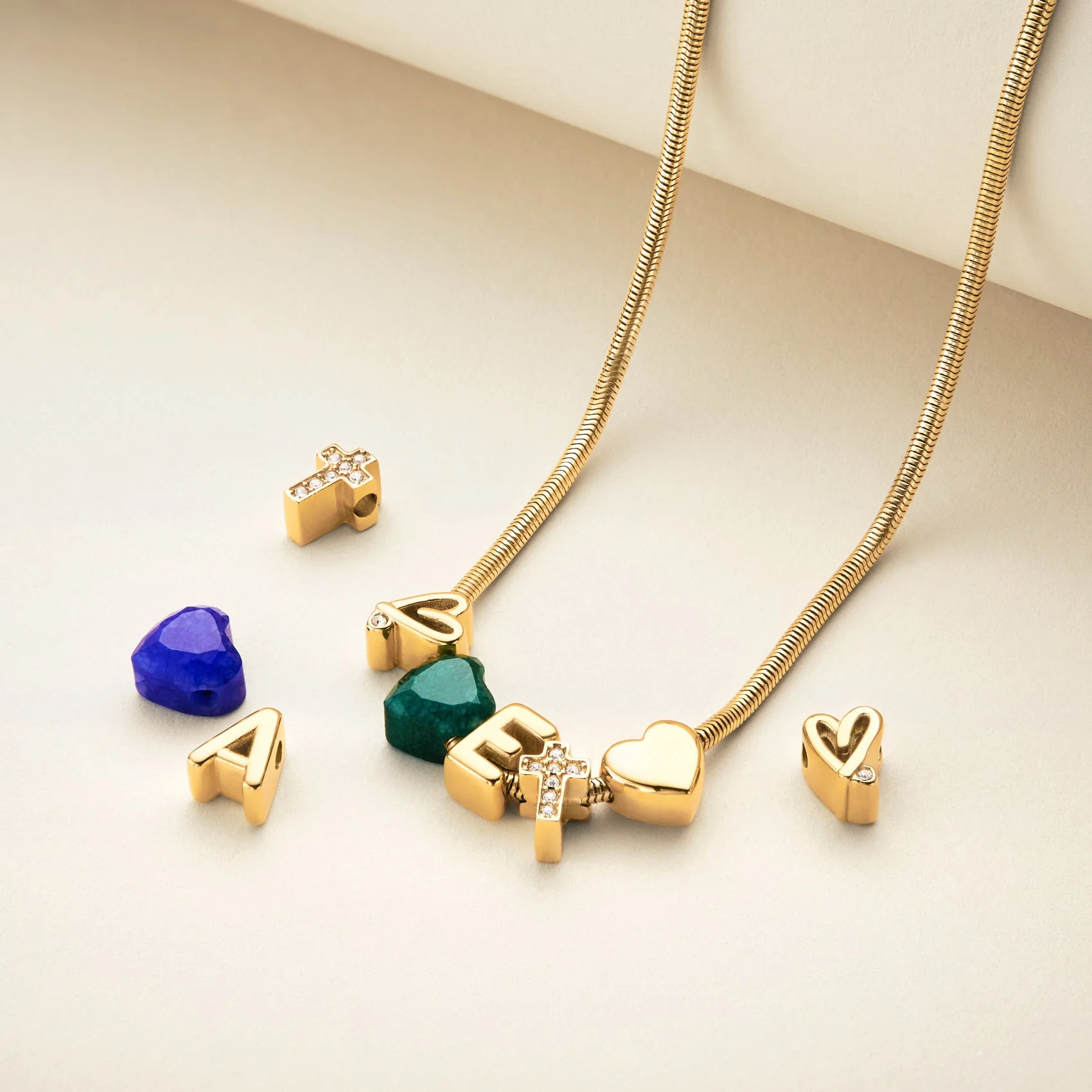 Organic Pearl Necklace Charm (Gold) - Image 2