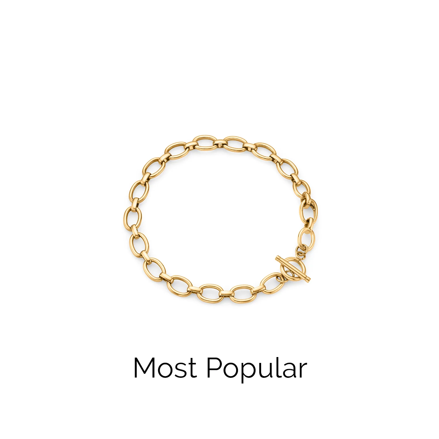 Oval Link Chain Bracelet (Gold) - Image 5