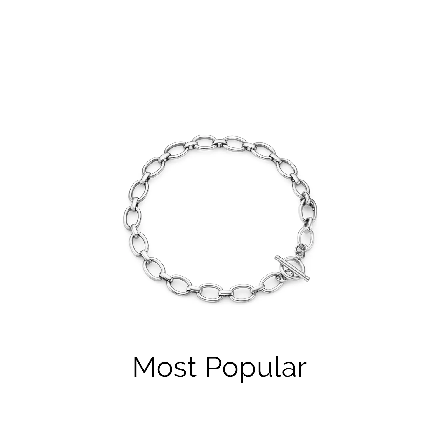 Oval Link Chain Bracelet (Silver) - Image 6