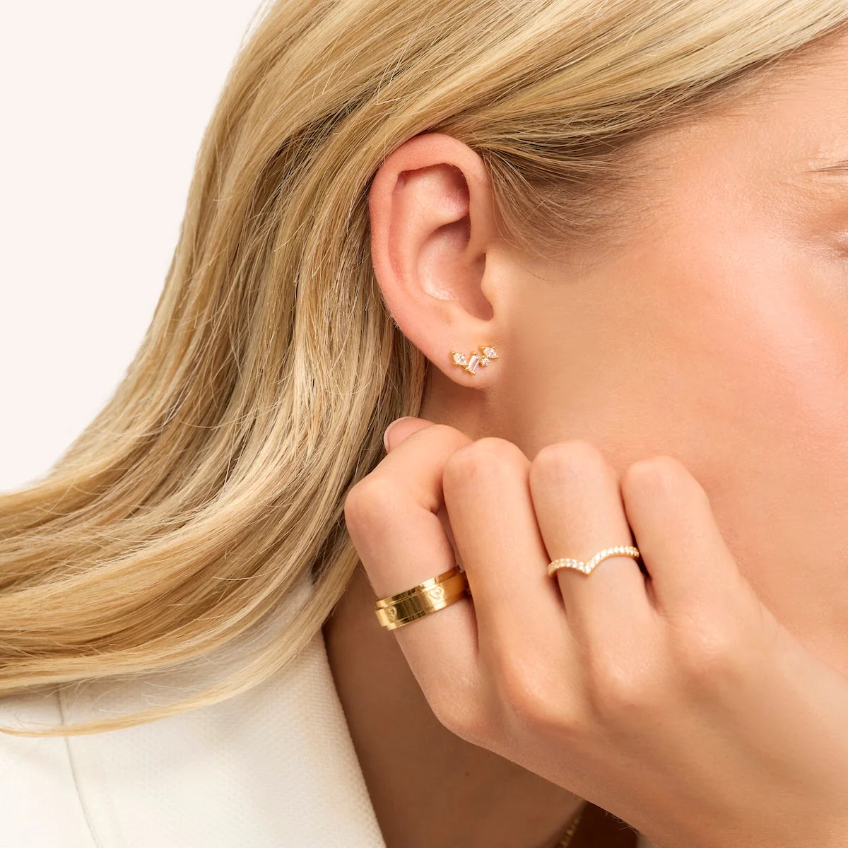 Pavé Climber Earrings (Gold) - Image 4