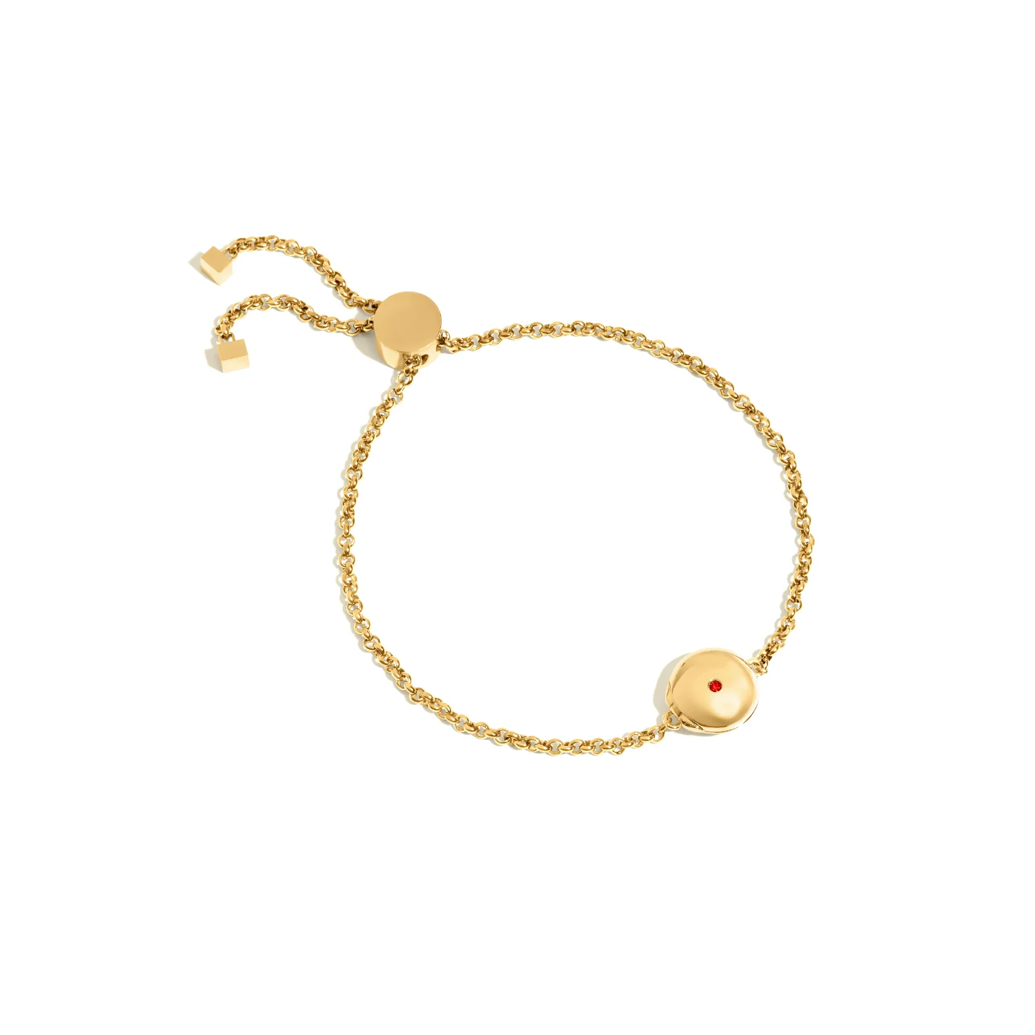 Round Photo Locket Bracelet (Gold) - Image 7