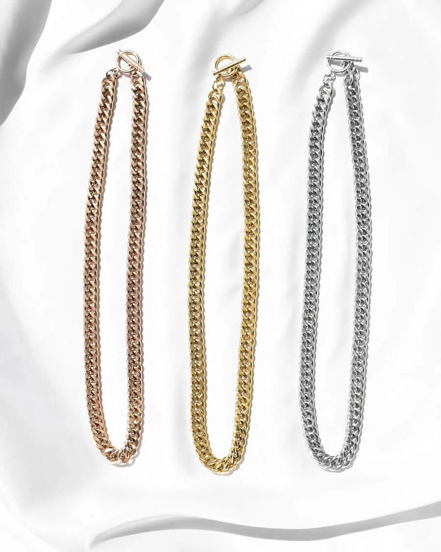 Curb Chain Necklace 18 in (Rose Gold) - Image 3
