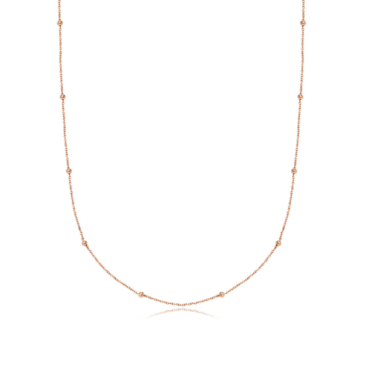 Sphere Chain Necklace 16 in (Rose Gold)