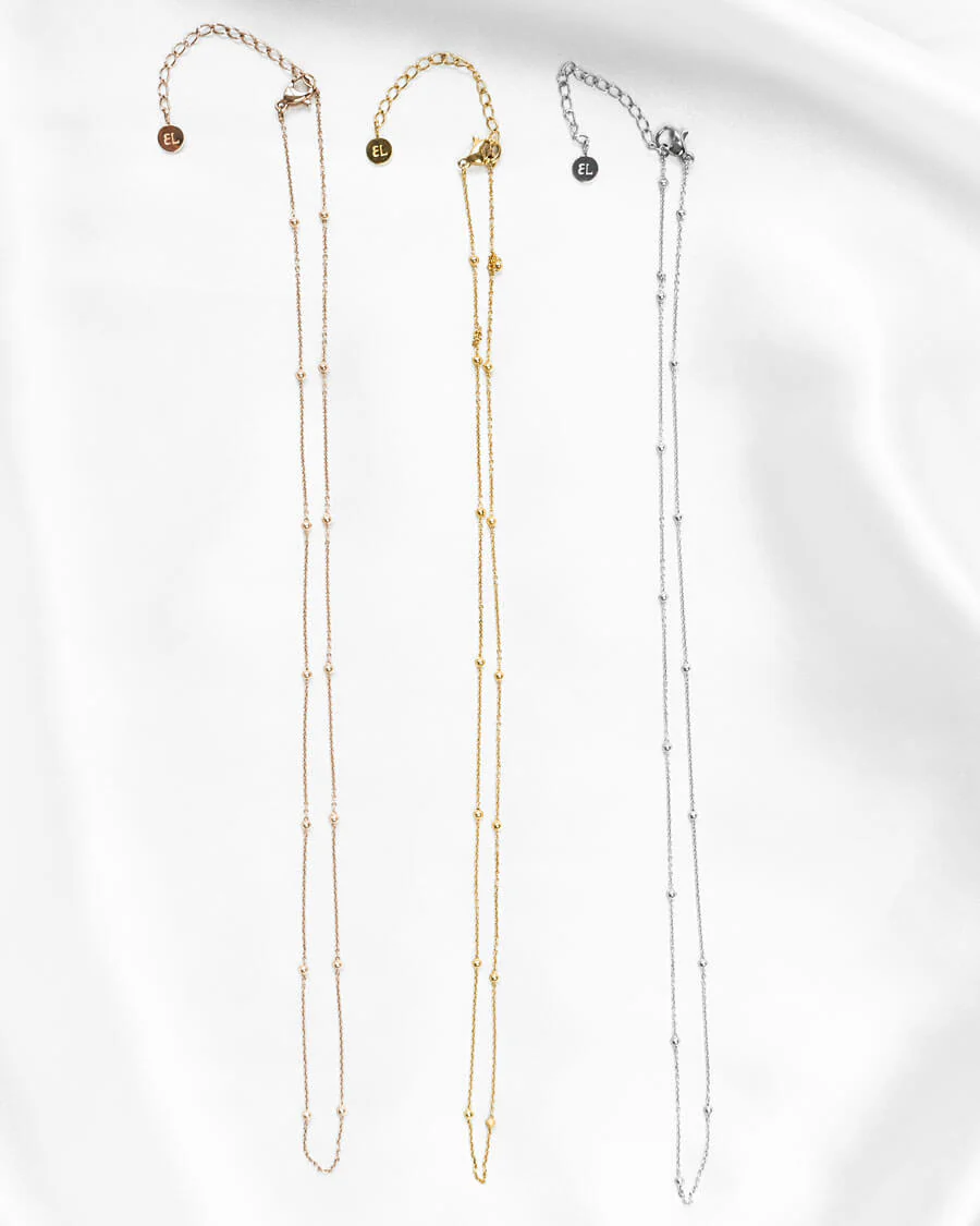 Sphere Chain Necklace 20 in (Silver) - Image 3