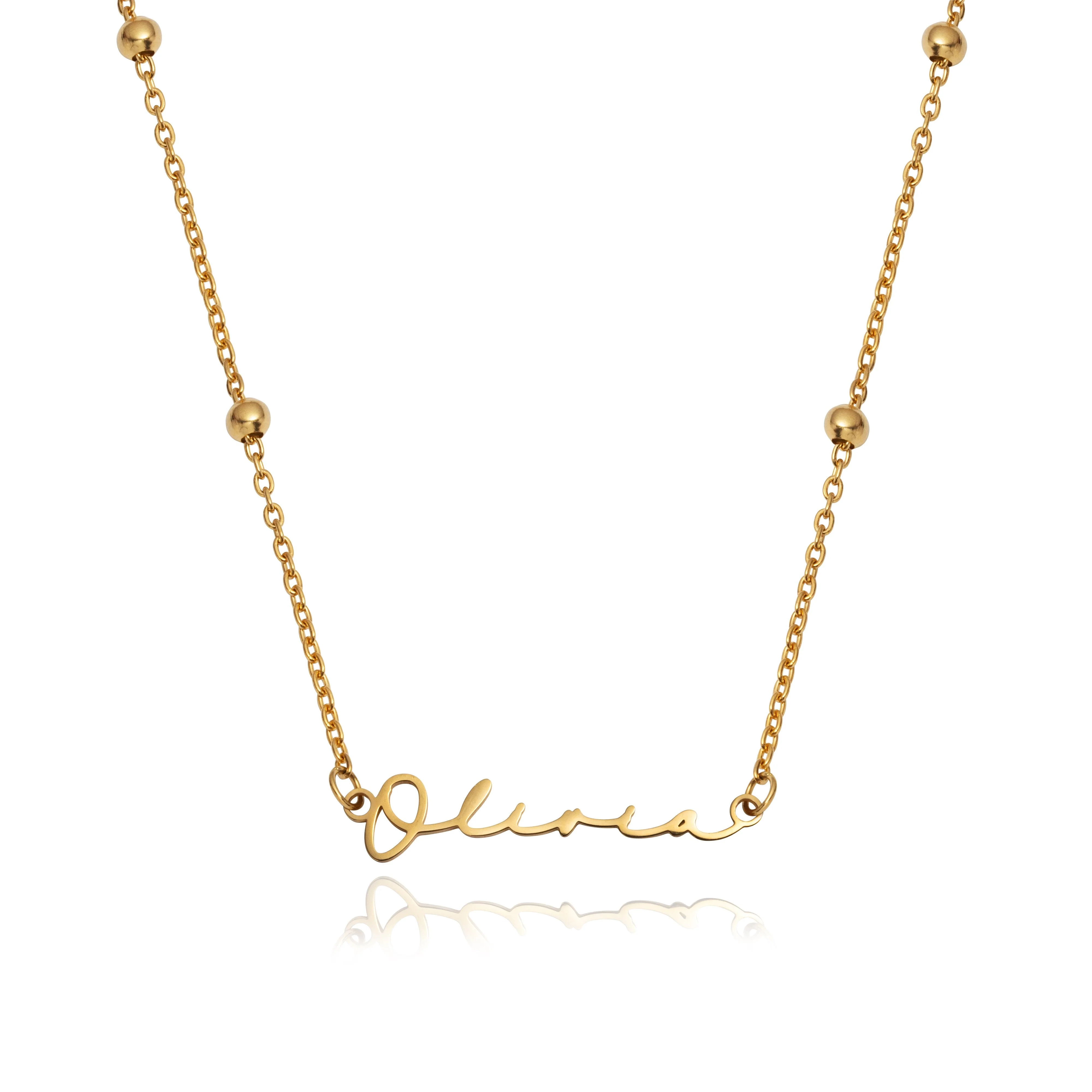 Signature Name Necklace - Gold - Image 12