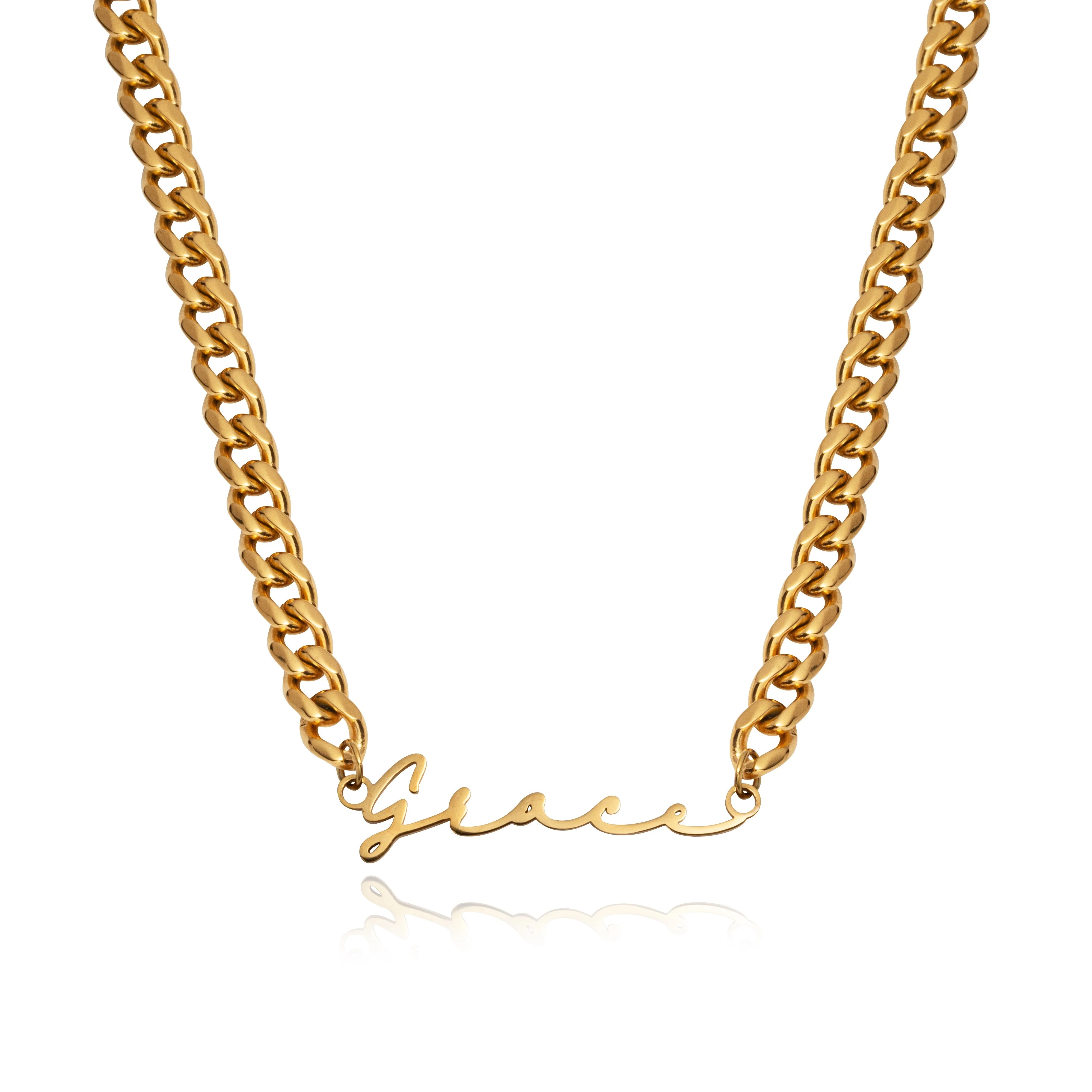 Signature Name Necklace - Gold - Image 13