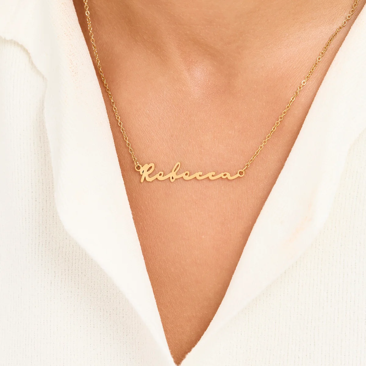 Signature Name Necklace (Gold) - Image 2