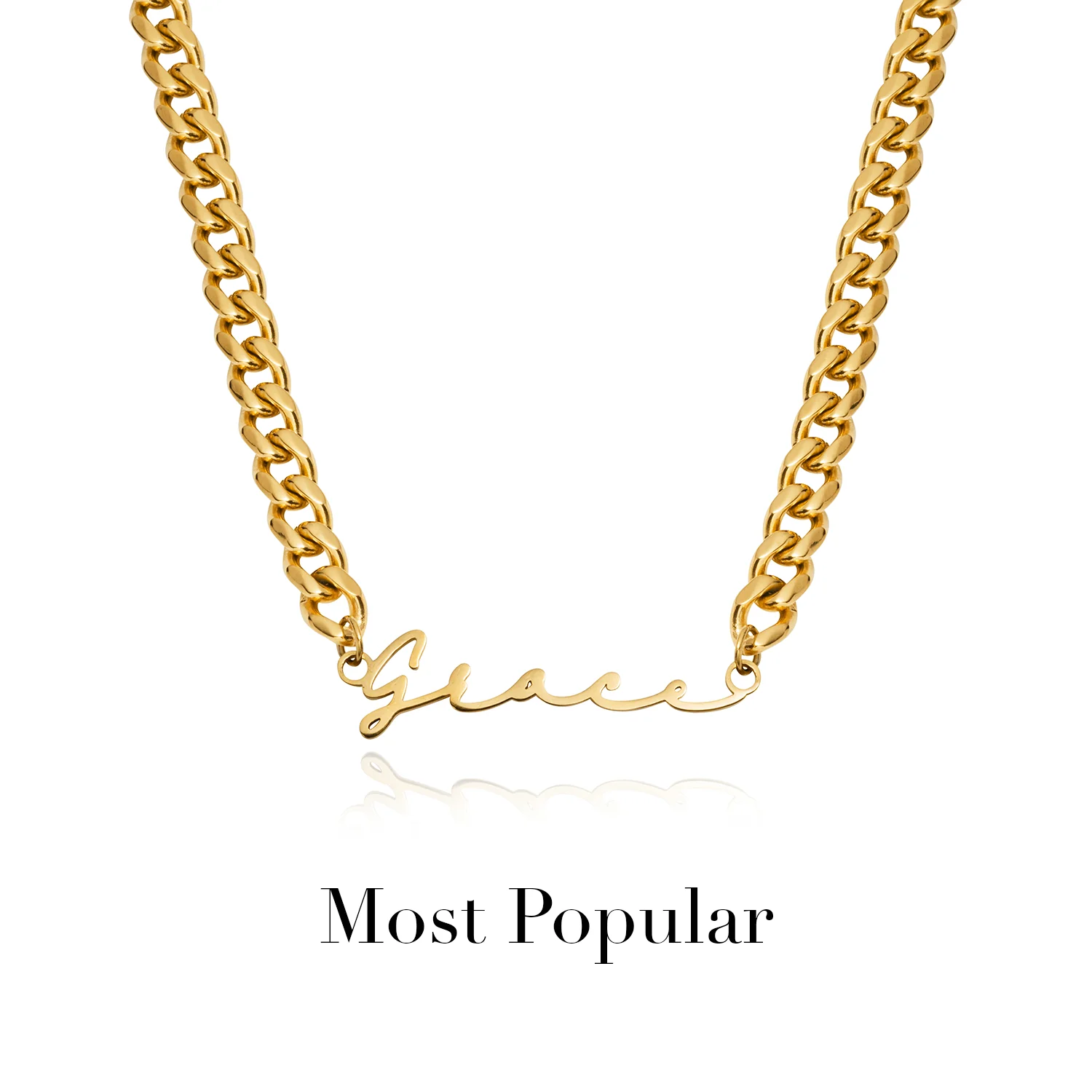 Signature Name Necklace - Gold - Image 28