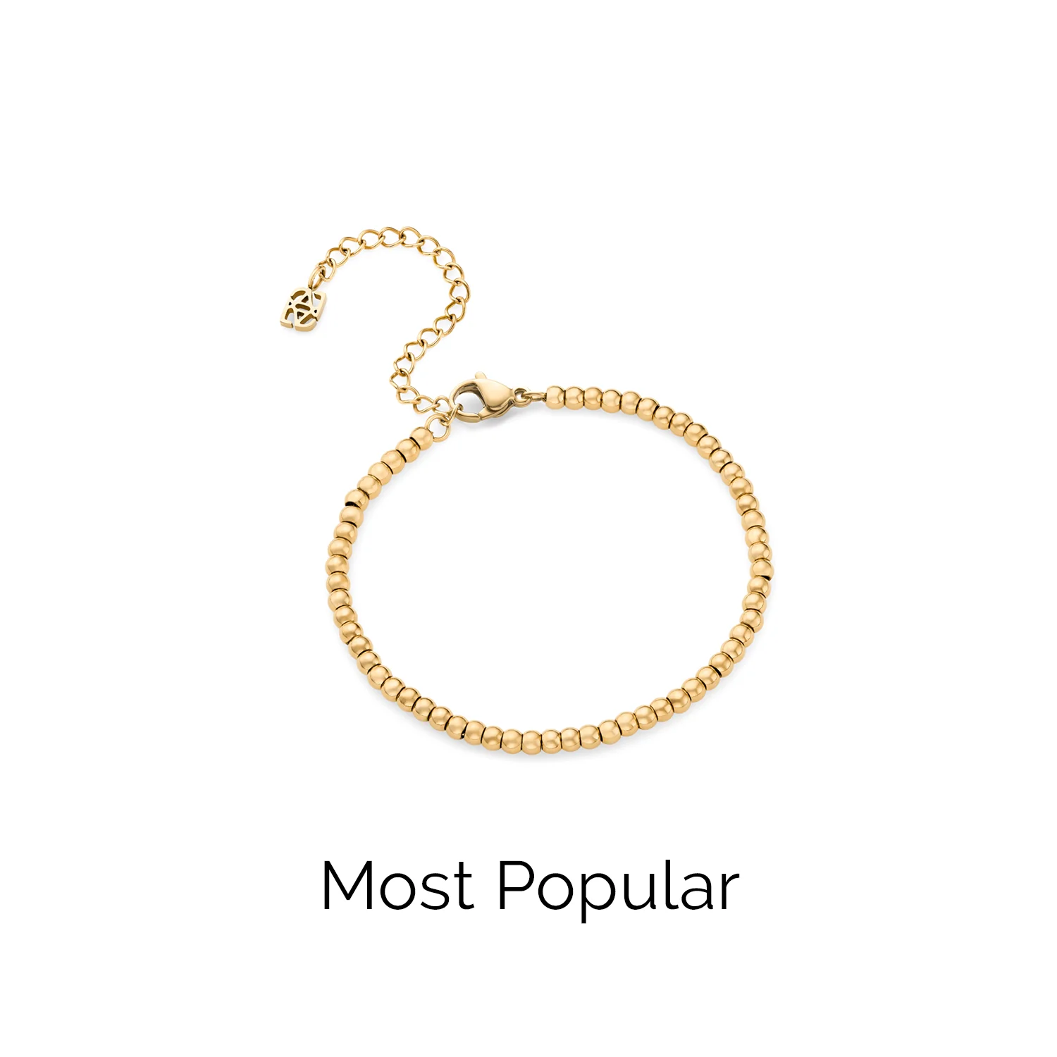 Small Beaded Bracelet (Gold) - Image 5