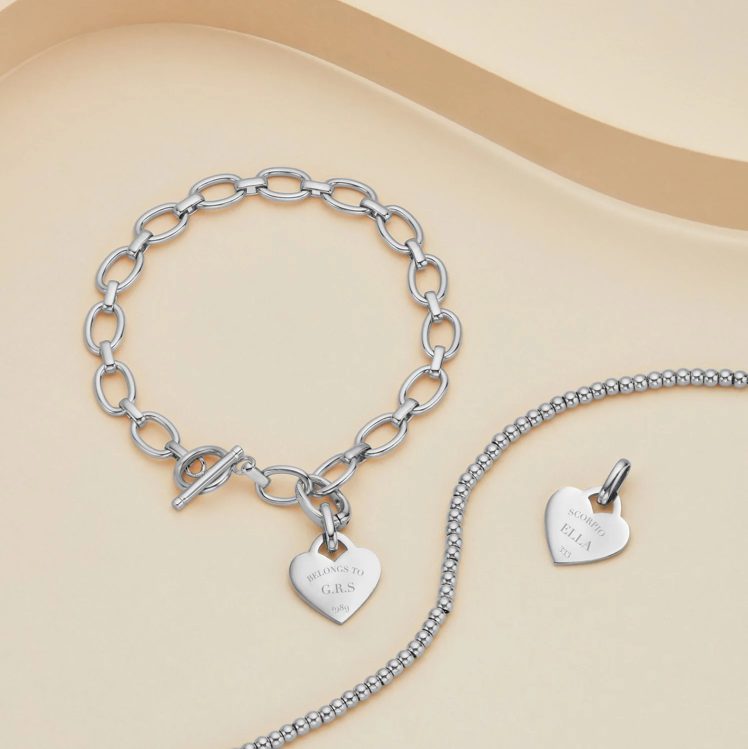 Small Beaded Bracelet (Silver) - Image 4