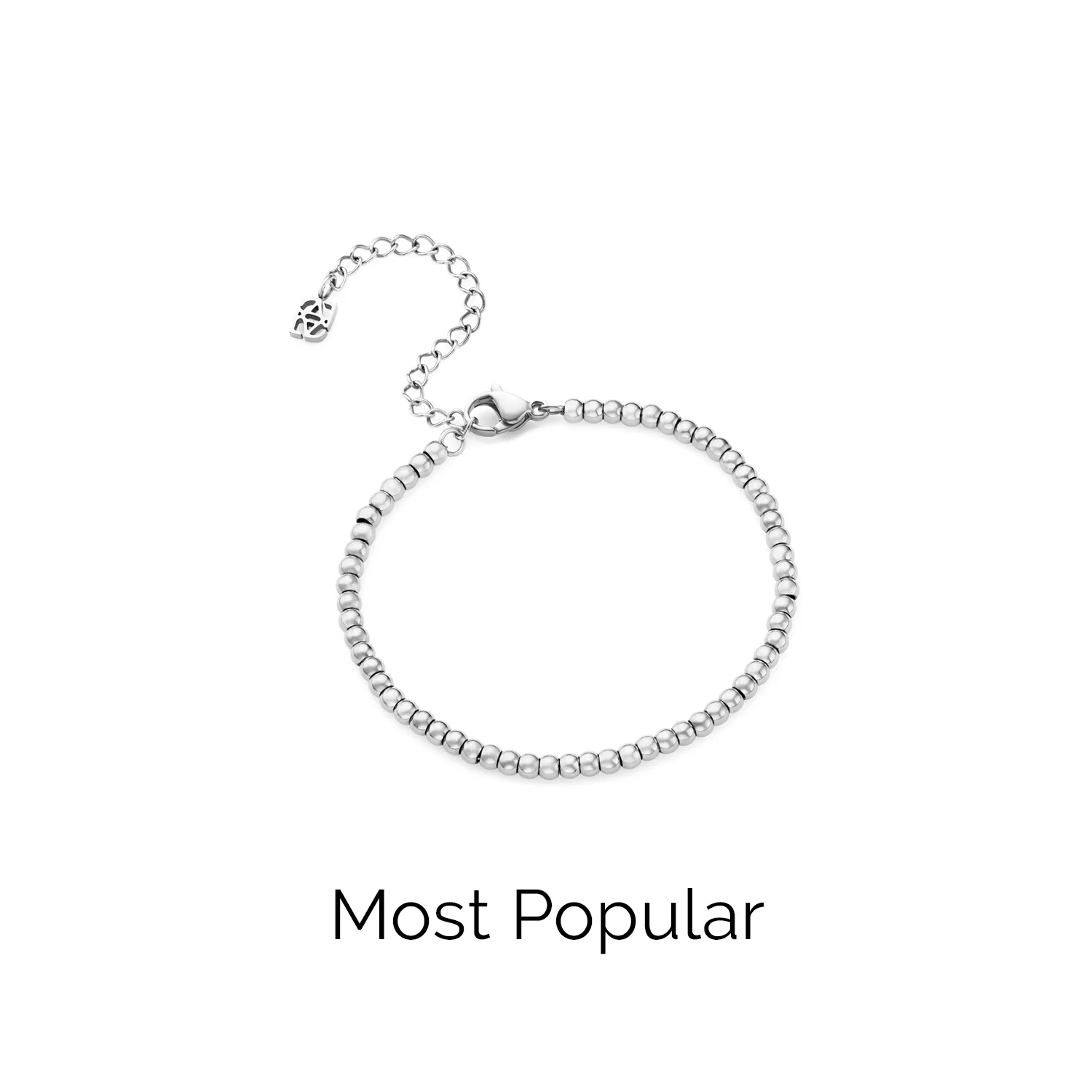 Small Beaded Bracelet (Silver) - Image 6