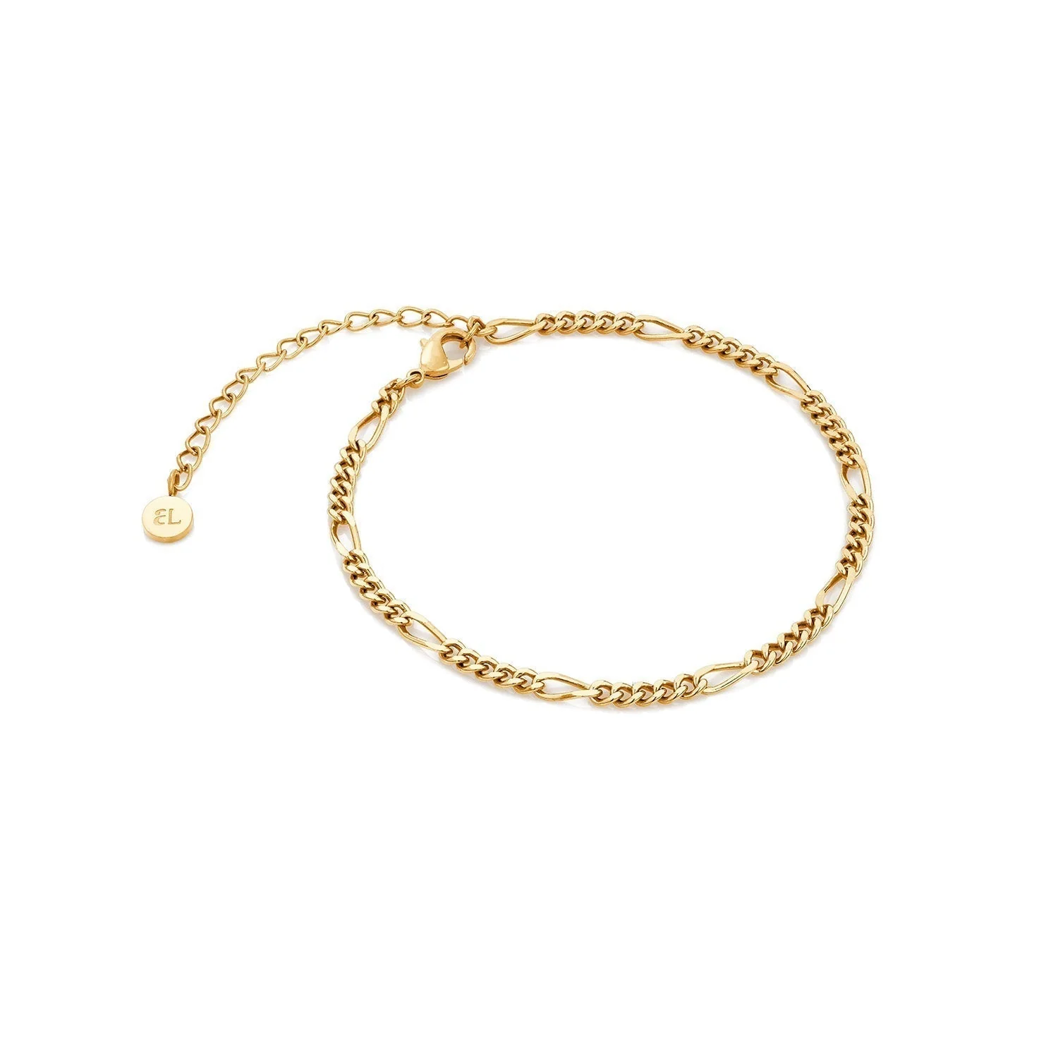 Small Figaro Chain Bracelet (Gold) - Image 3