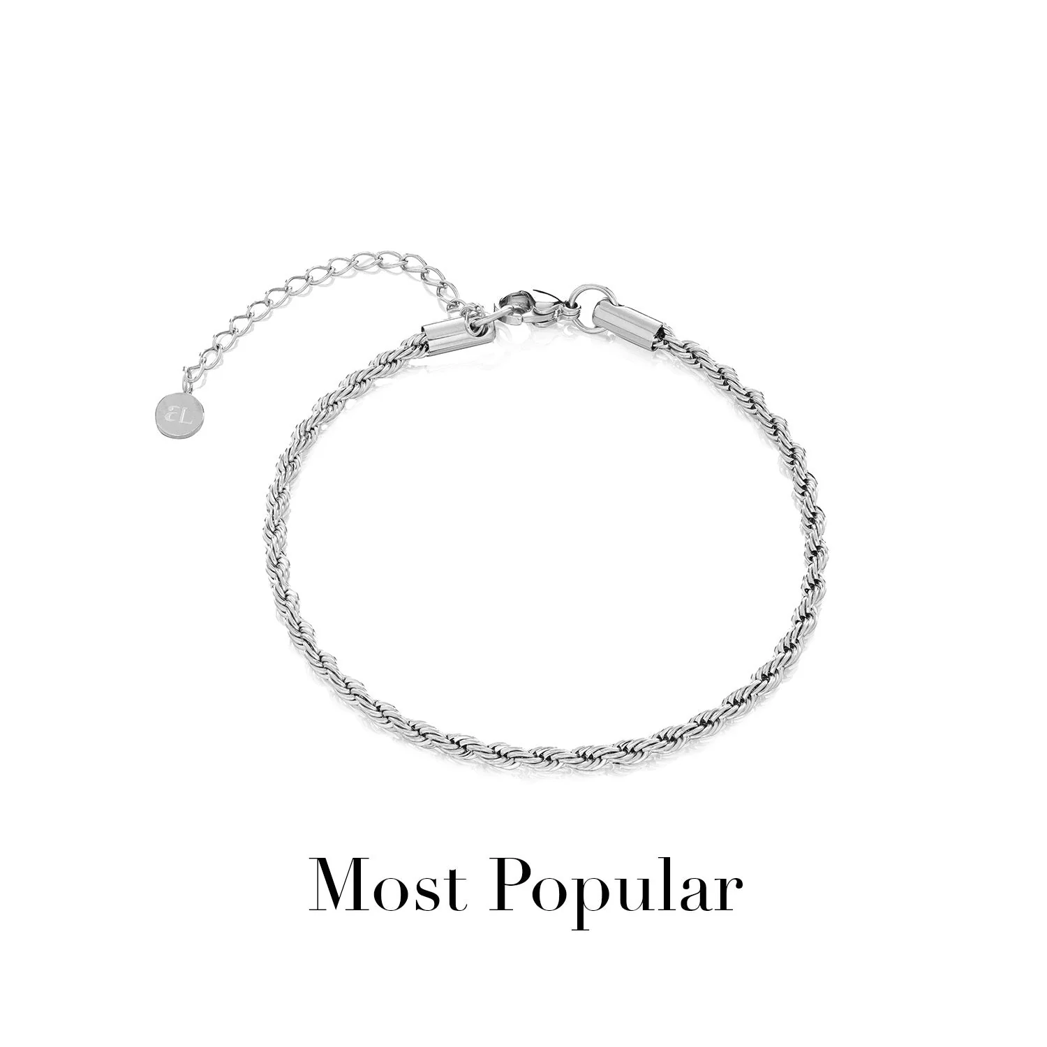 Small Rope Chain Bracelet (Silver) - Image 7