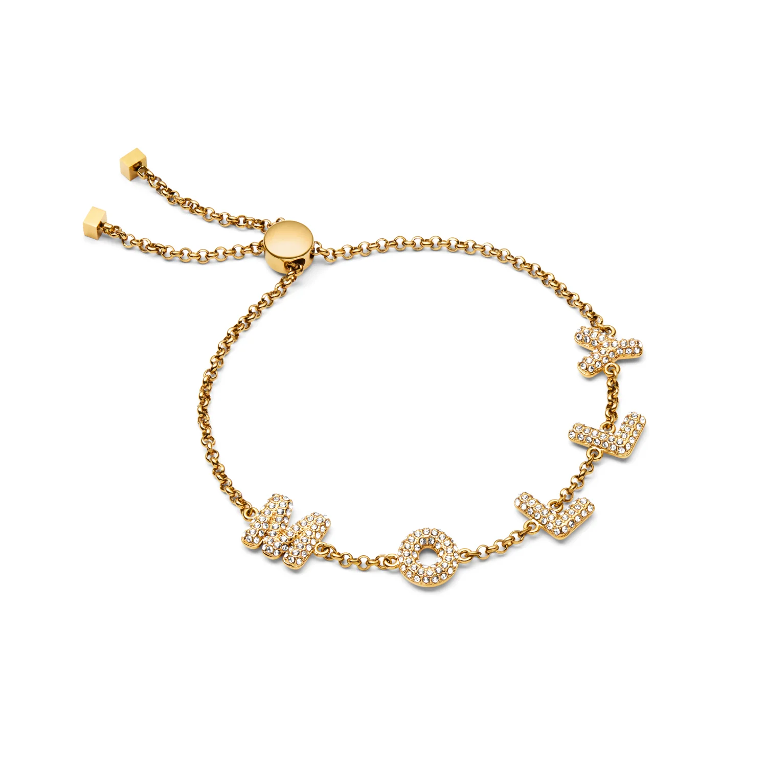 Spotlight Pavé Bubble Name Bracelet (Gold) - Image 6