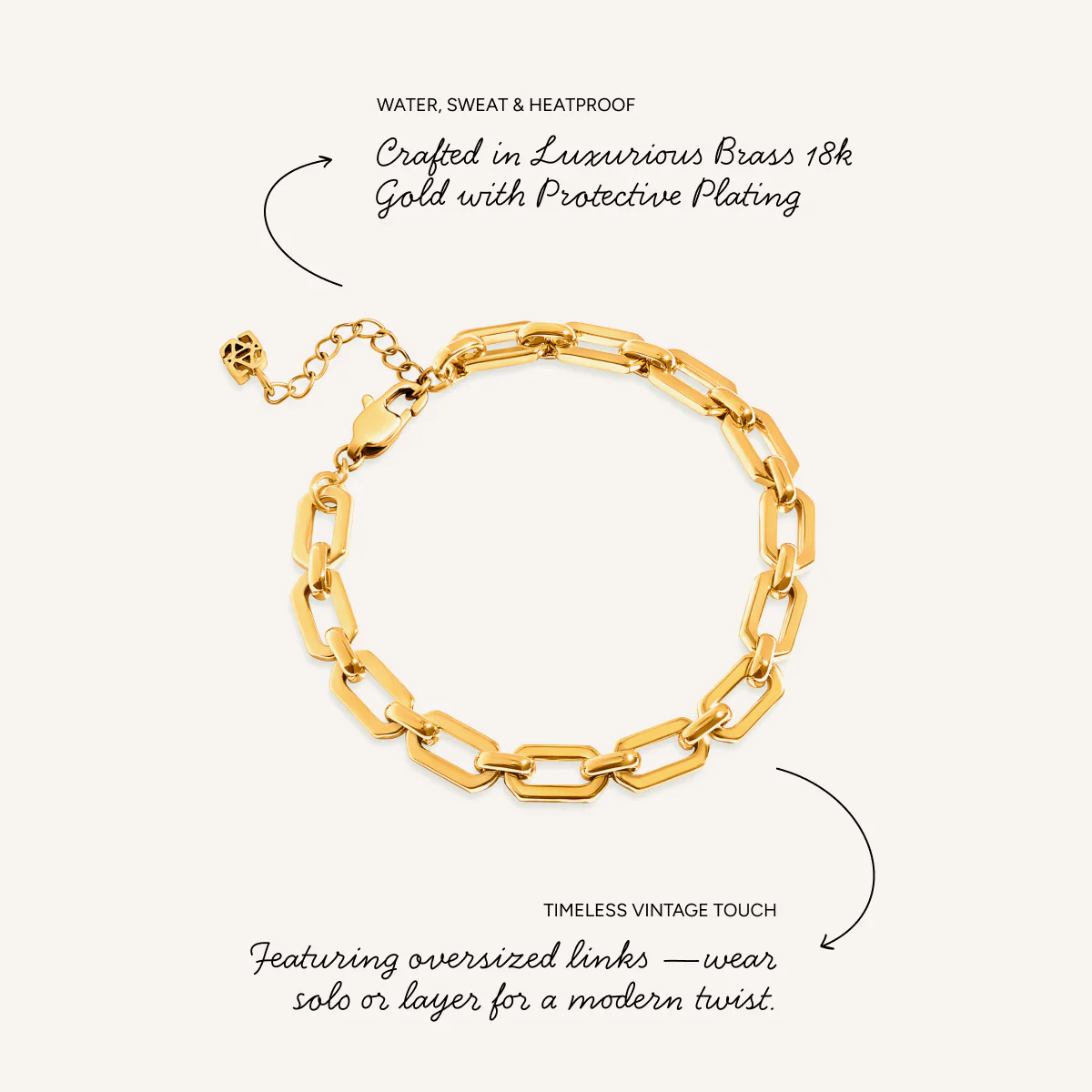 Statement Link Bracelet (Gold) - Image 4