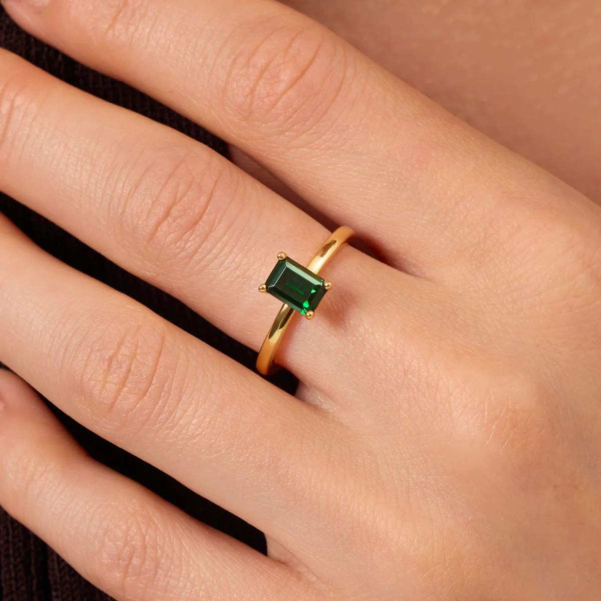 Birthstone Emerald Cut Legacy Ring 1ct (Gold) - Image 2