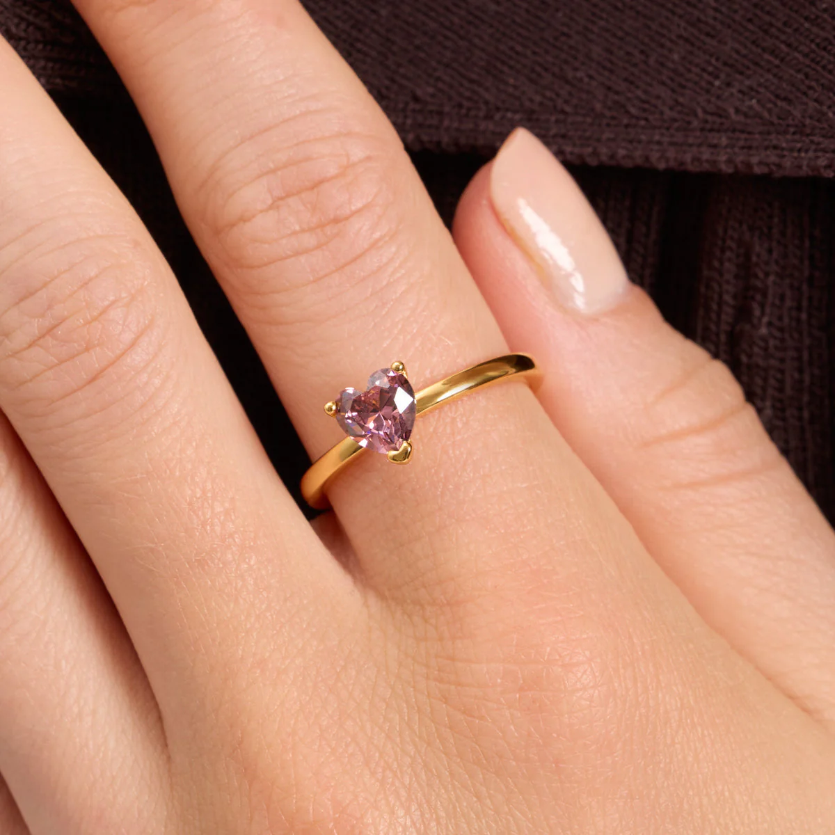 Birthstone Heart Legacy Ring 1ct (Gold) - Image 2