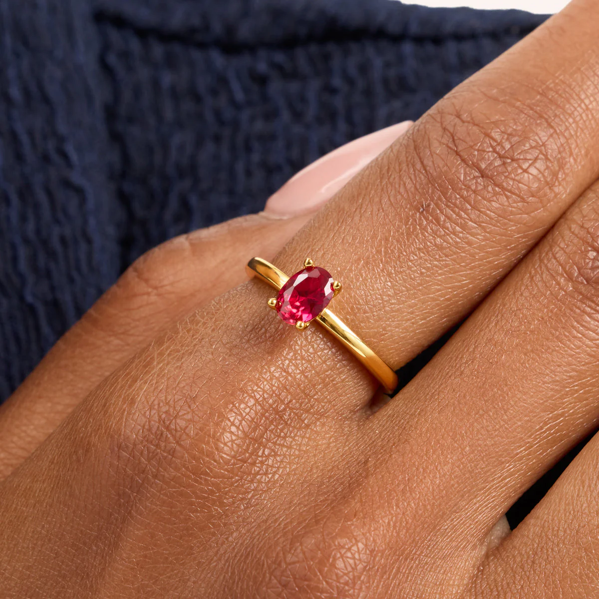 Birthstone Oval Legacy Ring 1ct (Gold) - Image 2