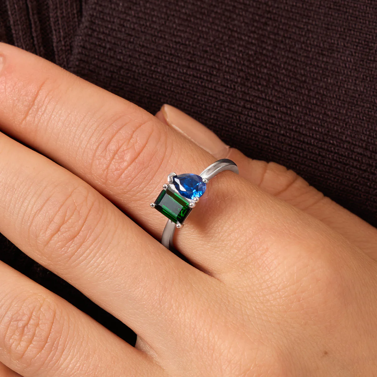 Custom Toi Et Moi Birthstone Legacy Ring (Silver) - Image 2