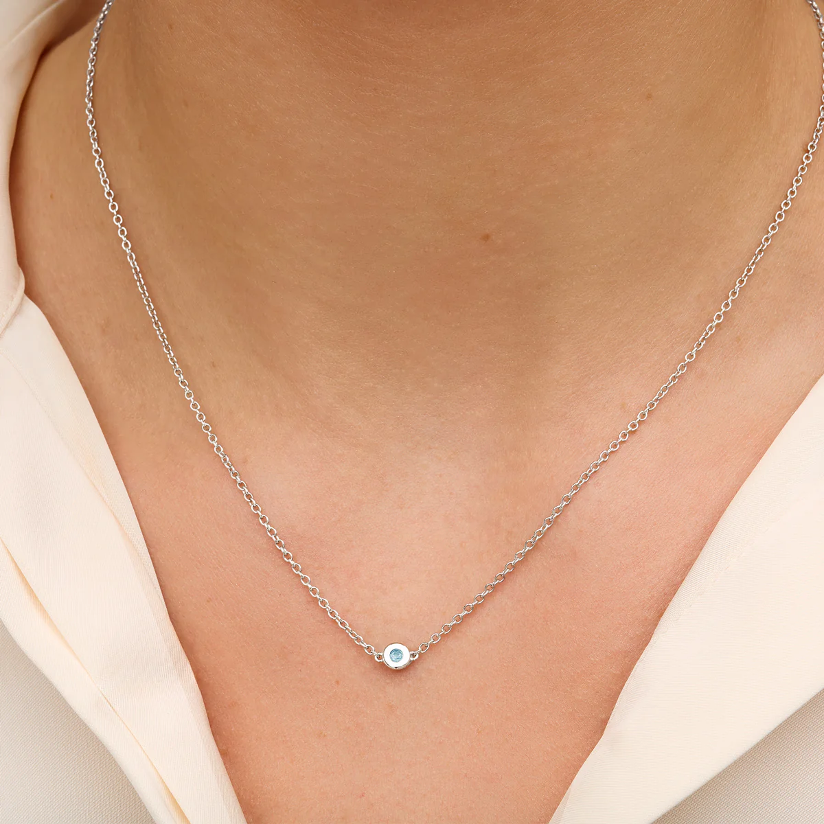 Fine Aquamarine Necklace (Silver) - Image 2