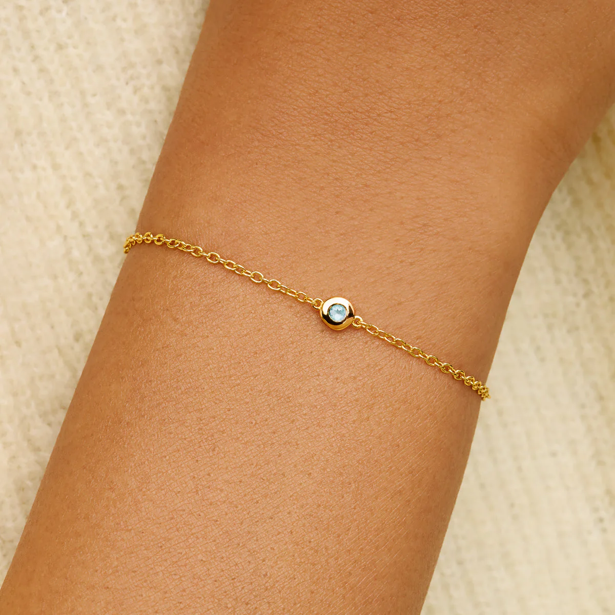 Fine Molten Birthstone Bracelet (Gold) - Image 2