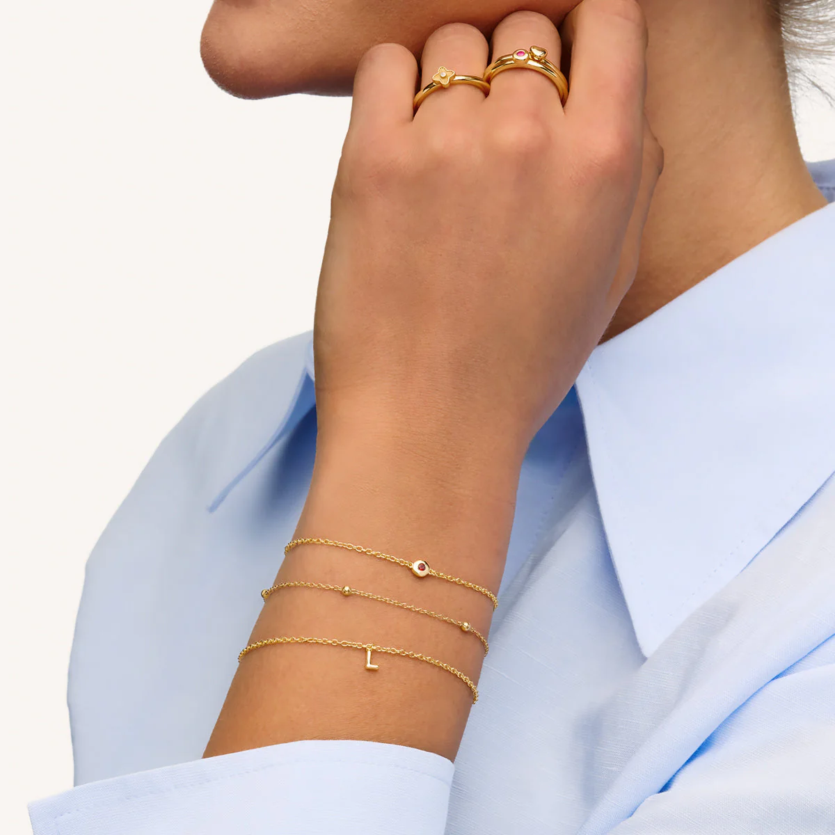 Fine Molten Birthstone Bracelet (Gold) - Image 3