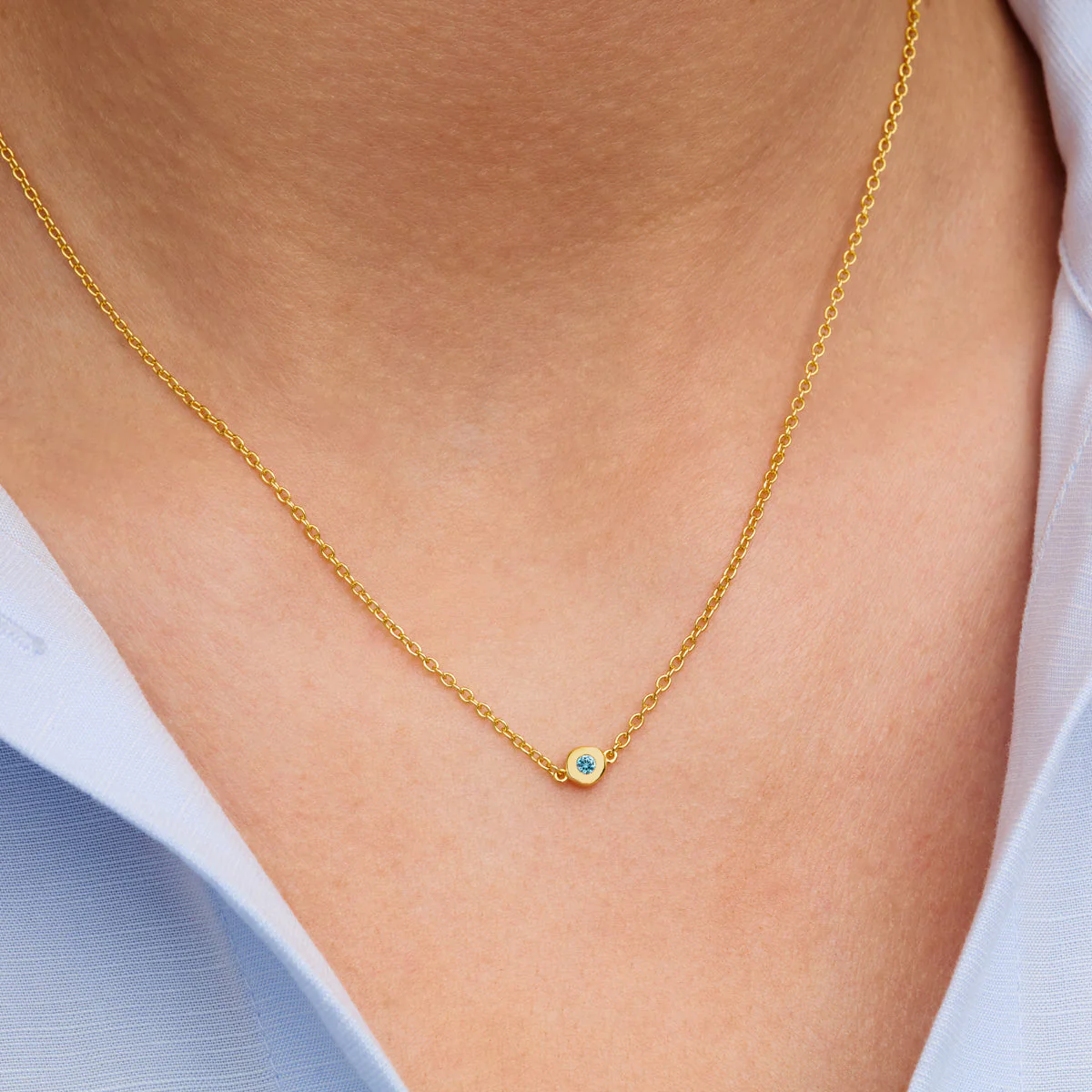 Fine Molten Birthstone Necklace (Gold) - Image 2