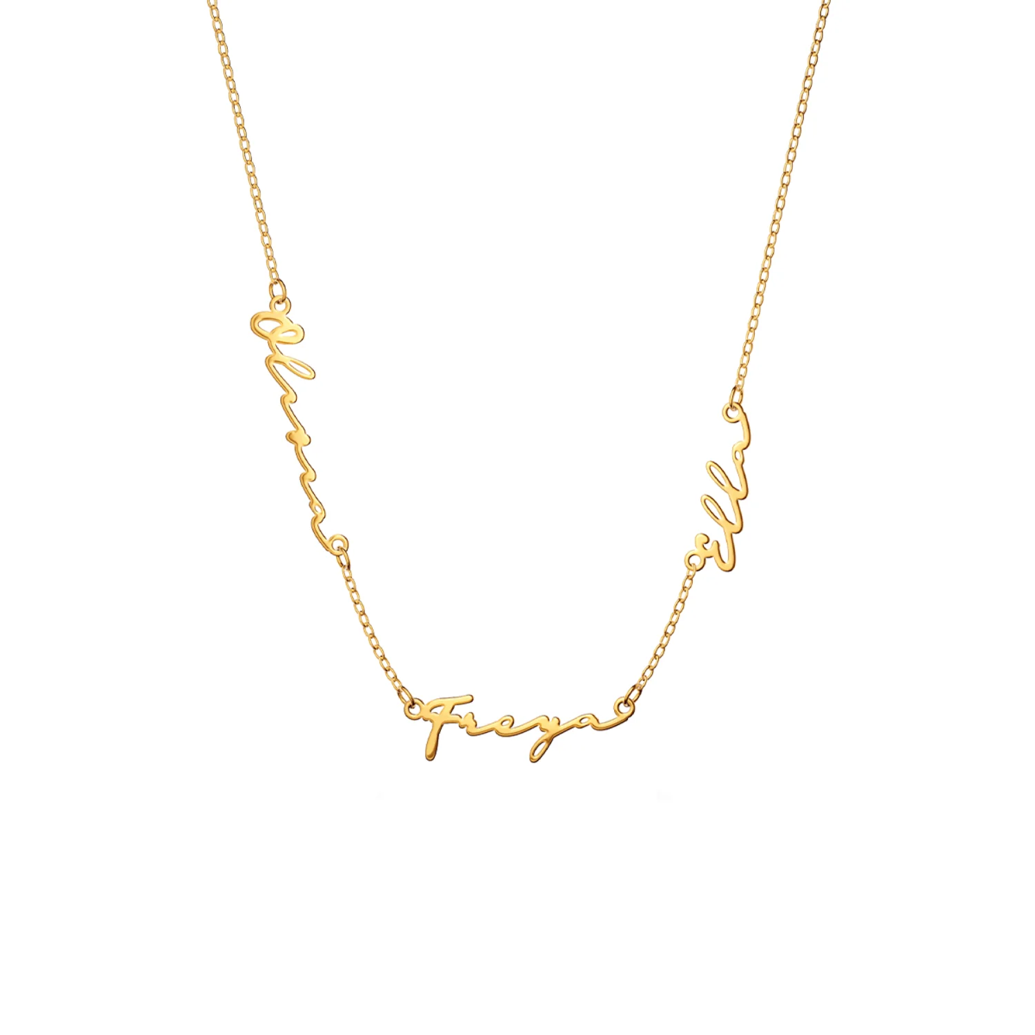 Fine Multi Signature Name Necklace (Gold) - Image 10