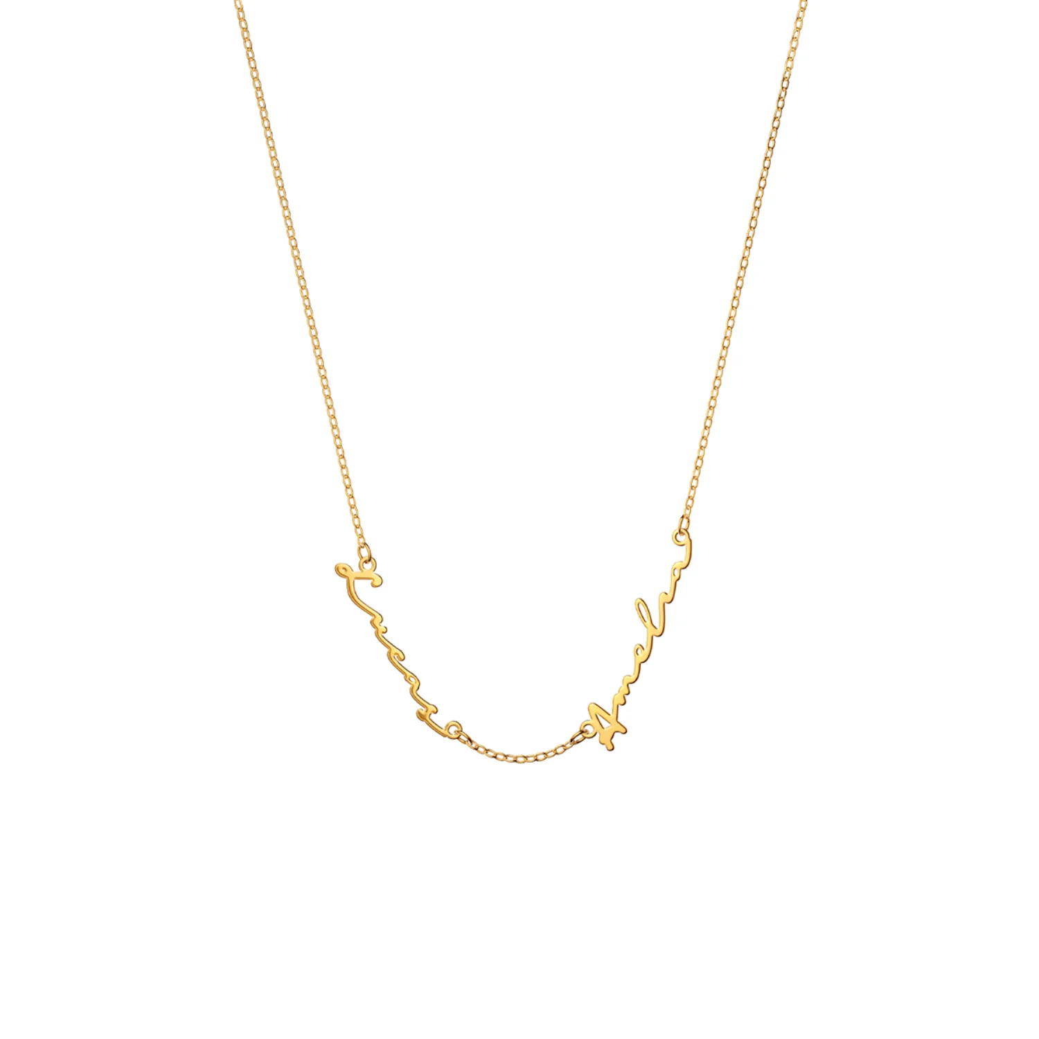 Fine Multi Signature Name Necklace (Gold) - Image 5
