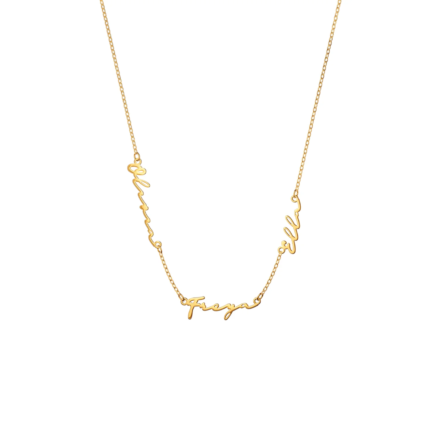 Fine Multi Signature Name Necklace (Gold) - Image 6