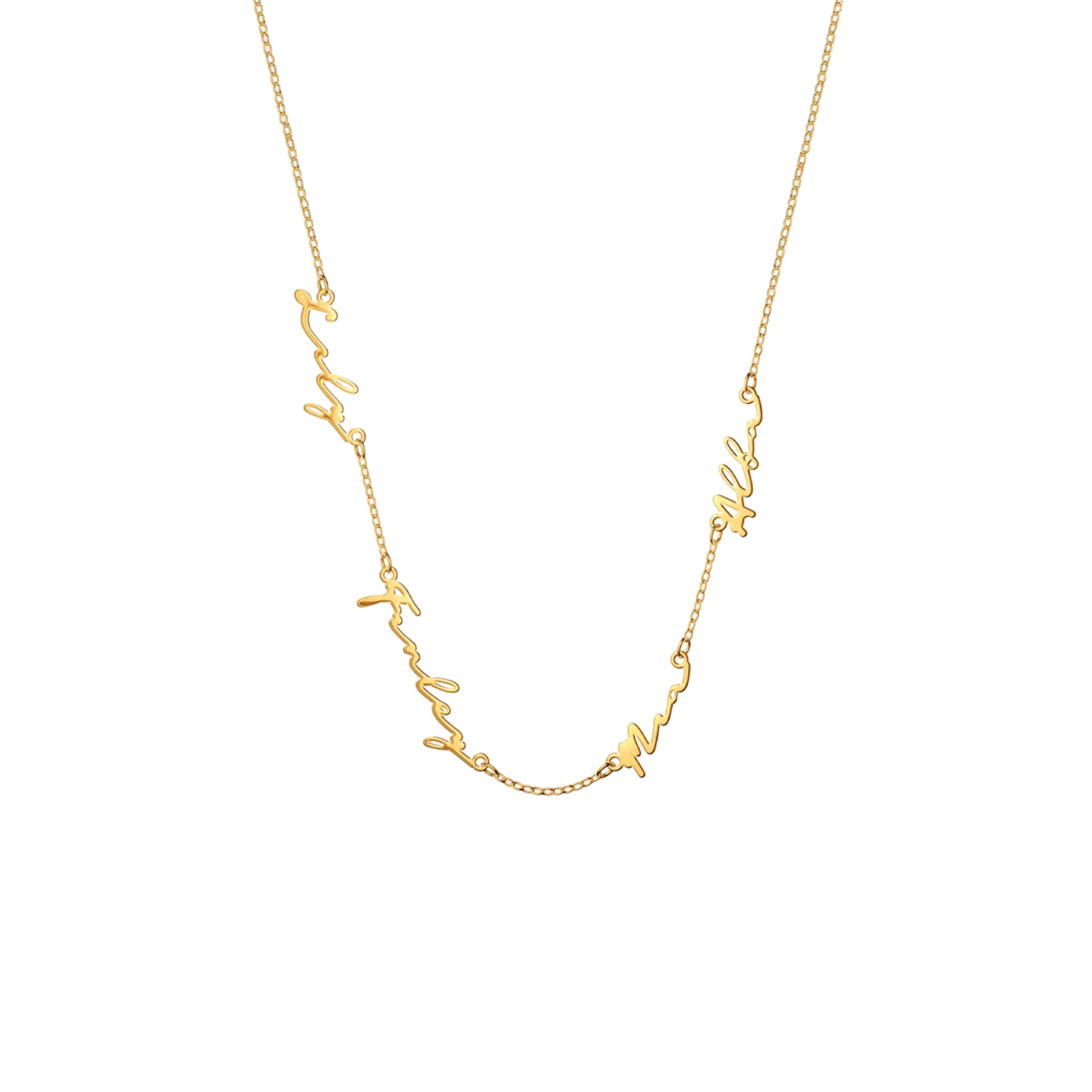 Fine Multi Signature Name Necklace (Gold) - Image 7