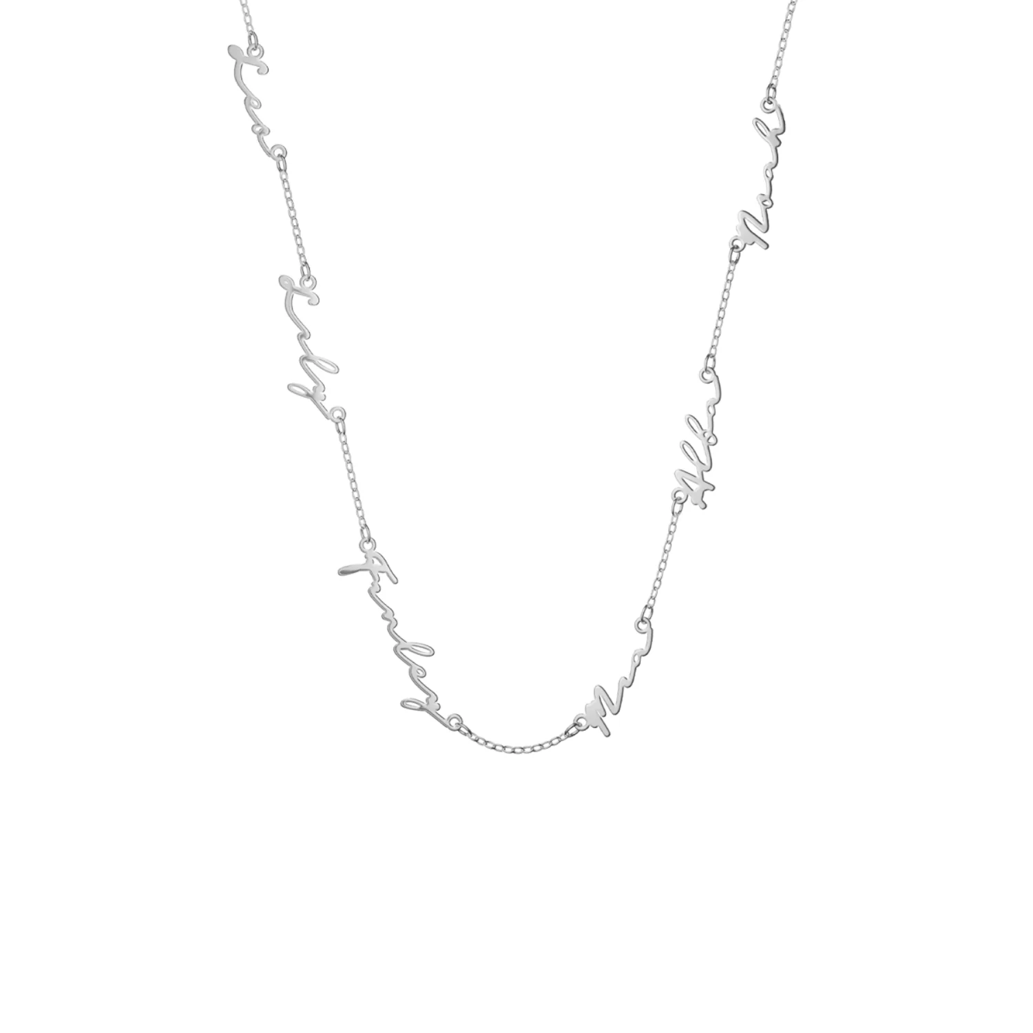 Fine Multi Signature Name Necklace (Silver) - Image 10