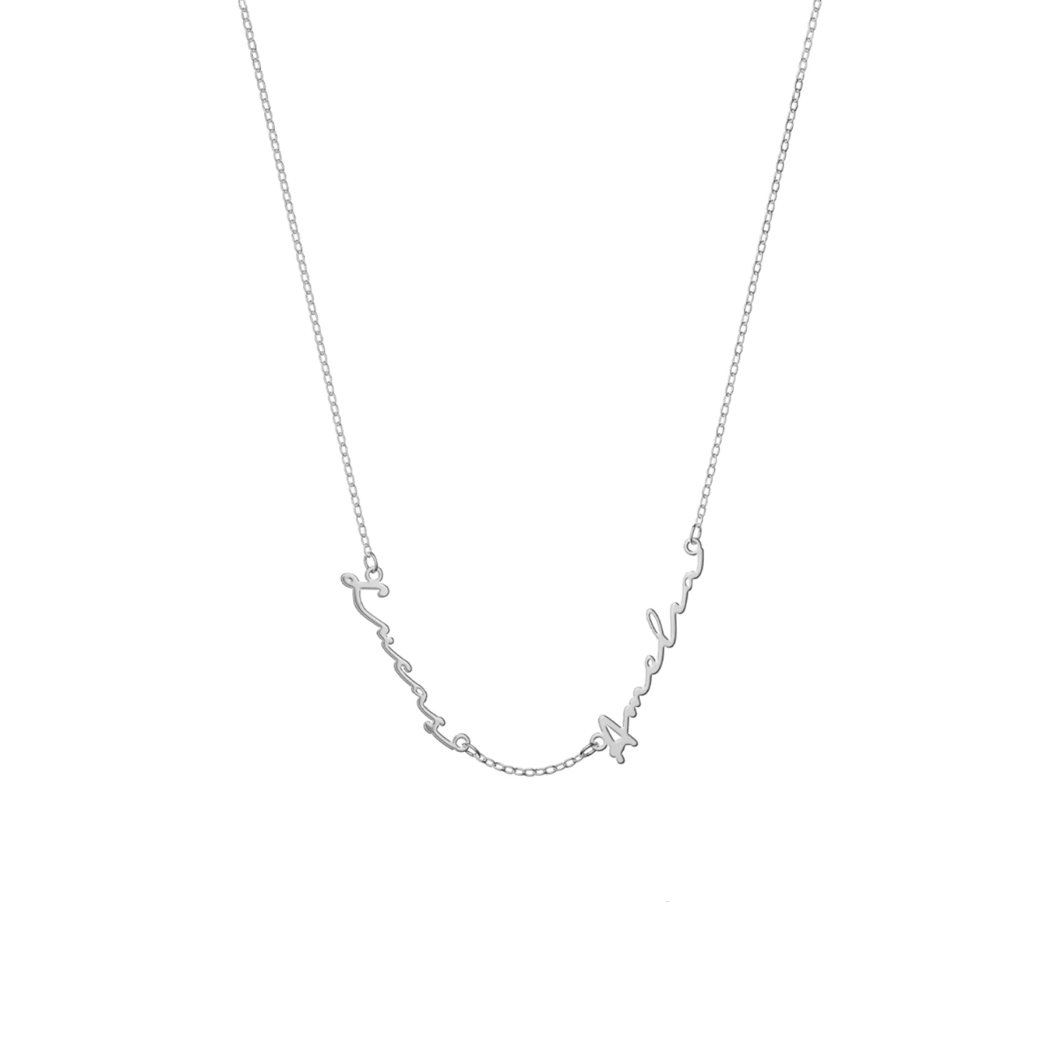 Fine Multi Signature Name Necklace (Silver) - Image 6