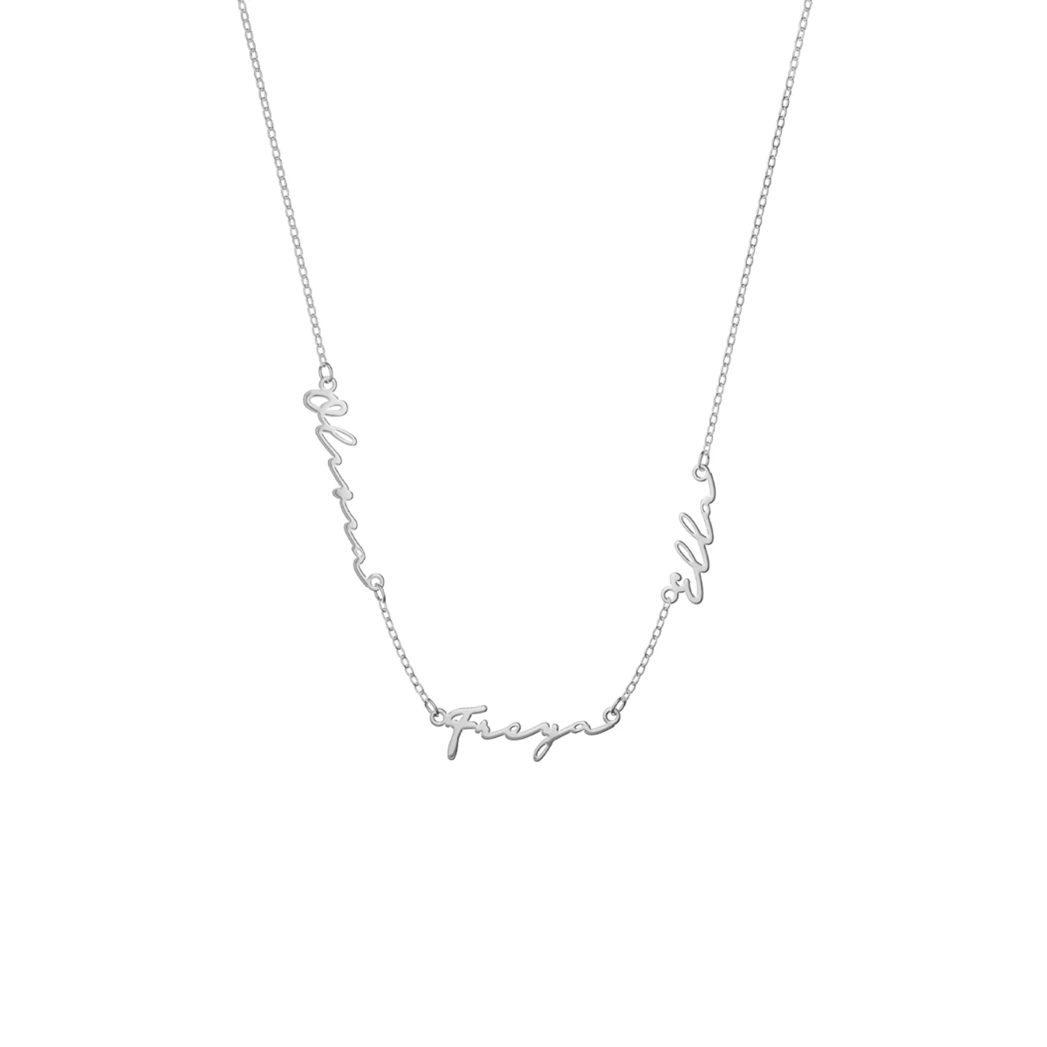 Fine Multi Signature Name Necklace (Silver) - Image 7