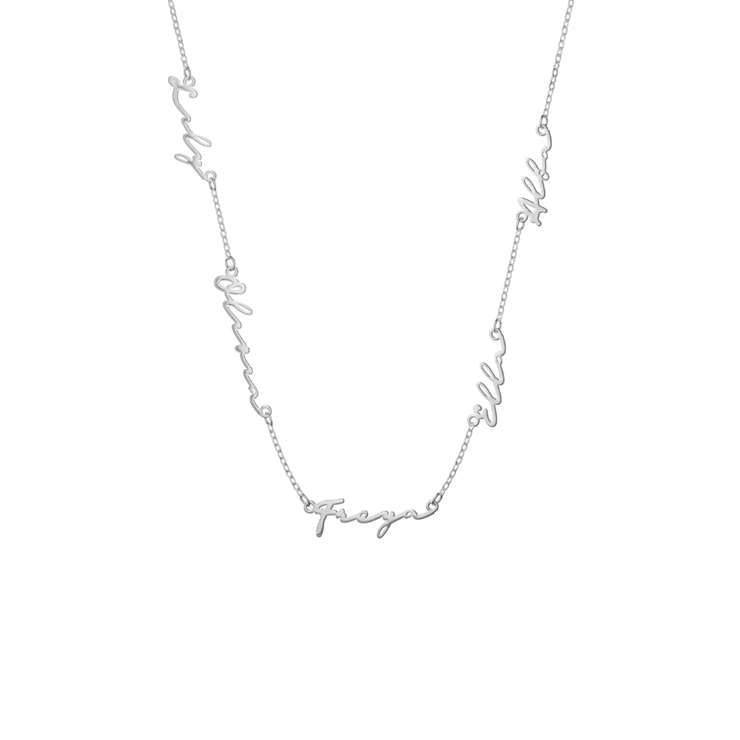 Fine Multi Signature Name Necklace (Silver) - Image 9