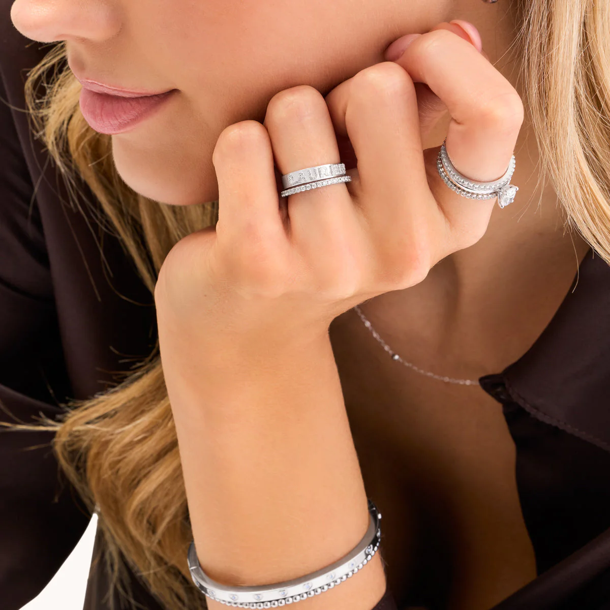 Fine Pavé 3D Name Ring (Silver) - Image 4