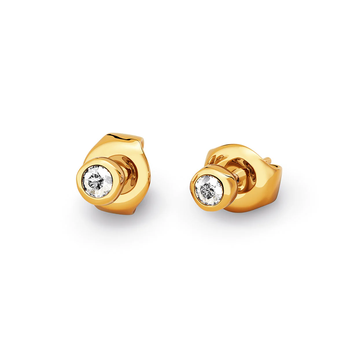 Fine White Topaz Stud Earrings (Gold) - Image 4