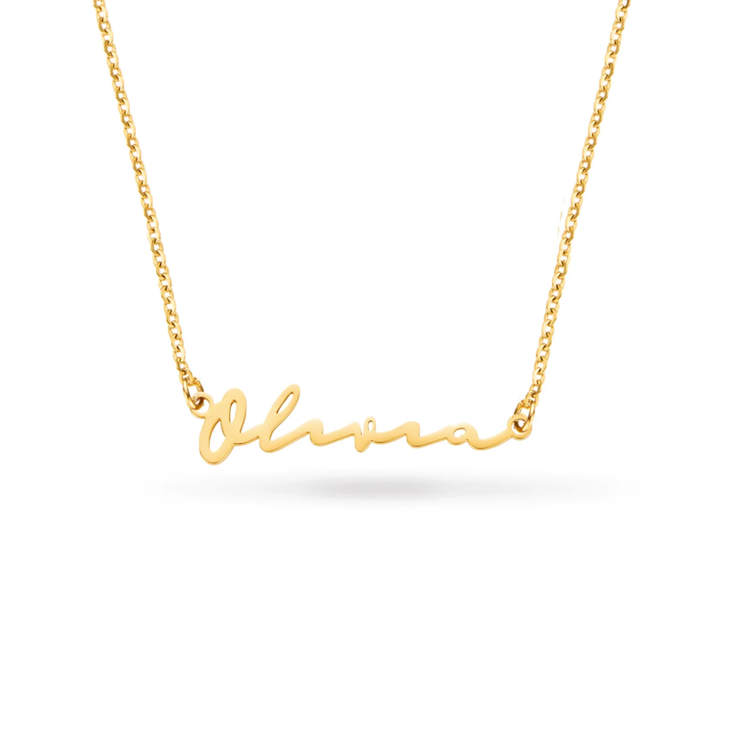 Matching Fine 'Mini & Me' Signature Name Necklace Set (Gold) - Image 7