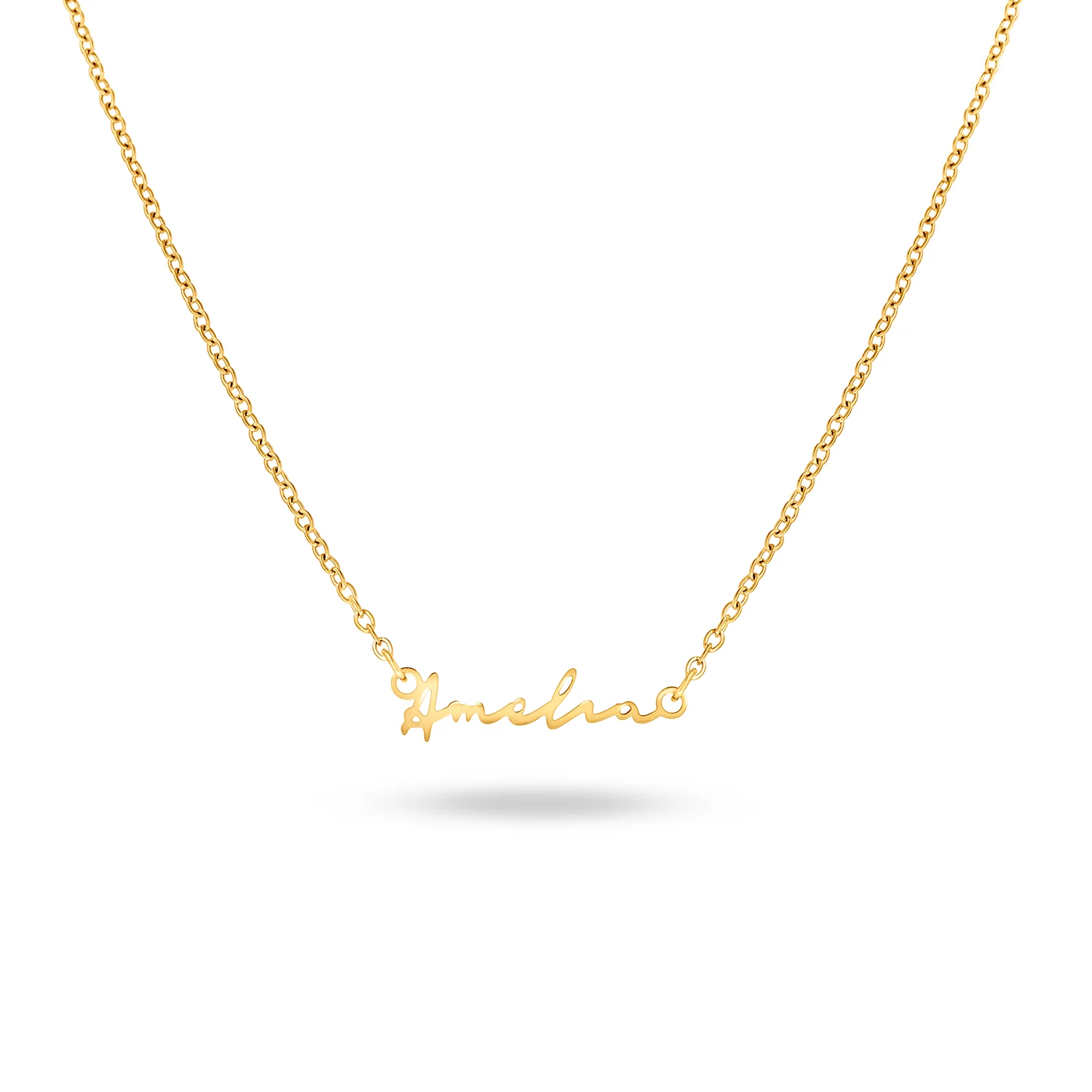 Matching Fine 'Mini & Me' Signature Name Necklace Set (Gold) - Image 9