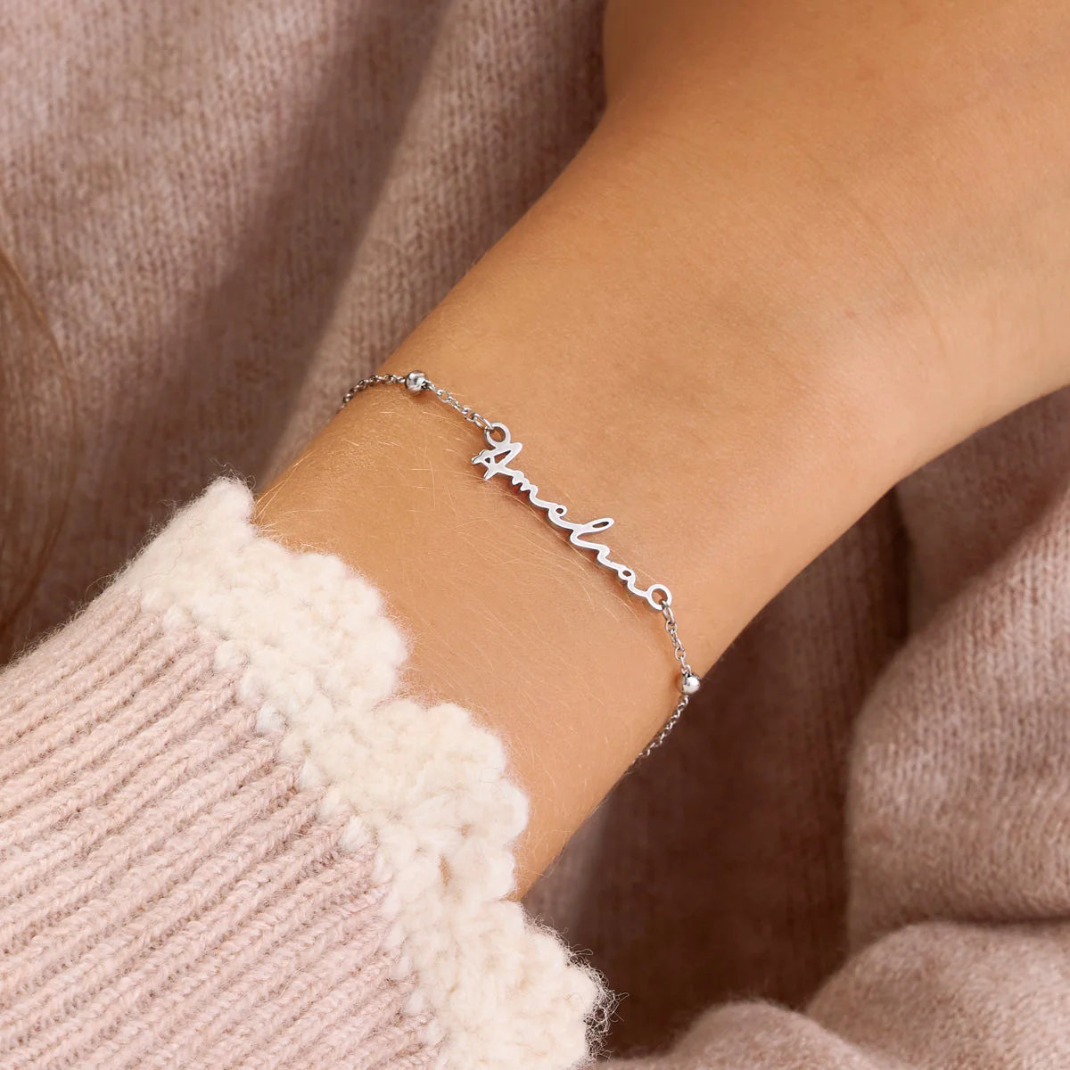 Fine Mini Signature Name Bracelet (Silver) - Image 2